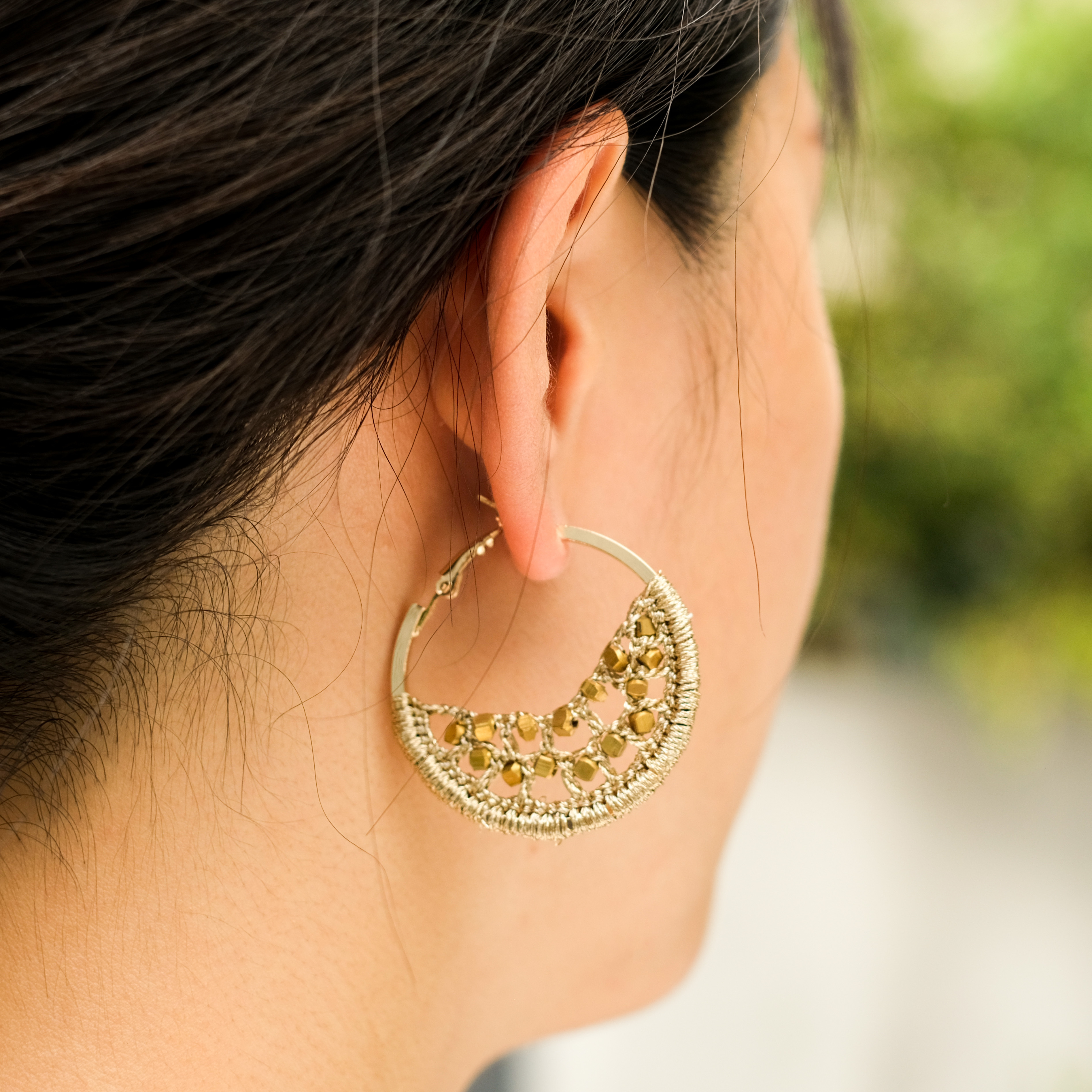 流離工藝｜新月耳環｜阿富汗