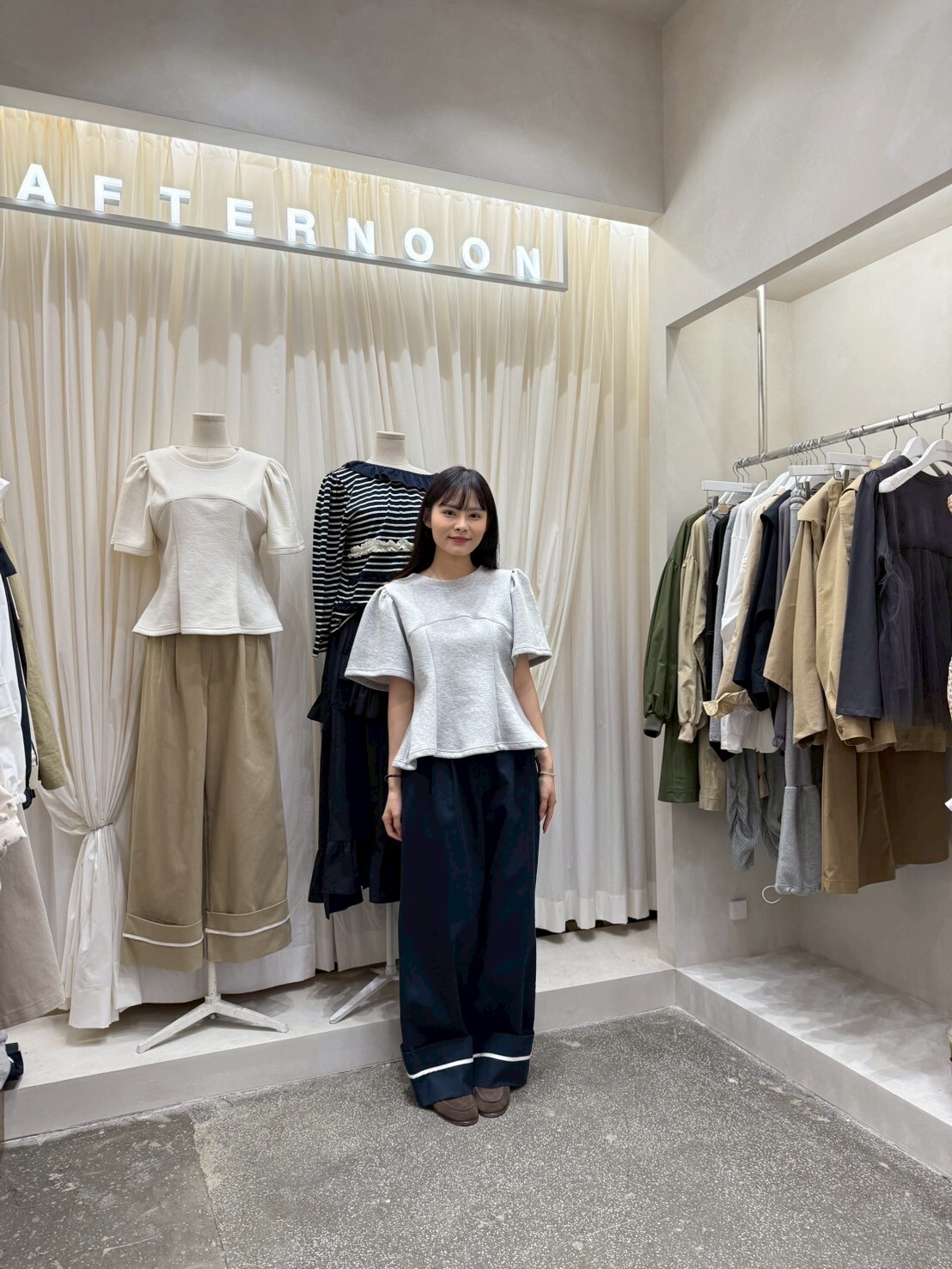 AF5033 美式復古翻脚直筒褲