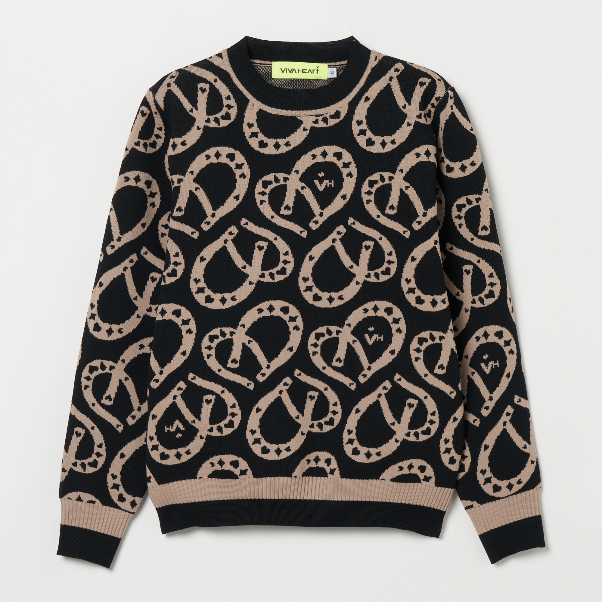 男士-Cheval Heart滿版圖案長袖針織衫