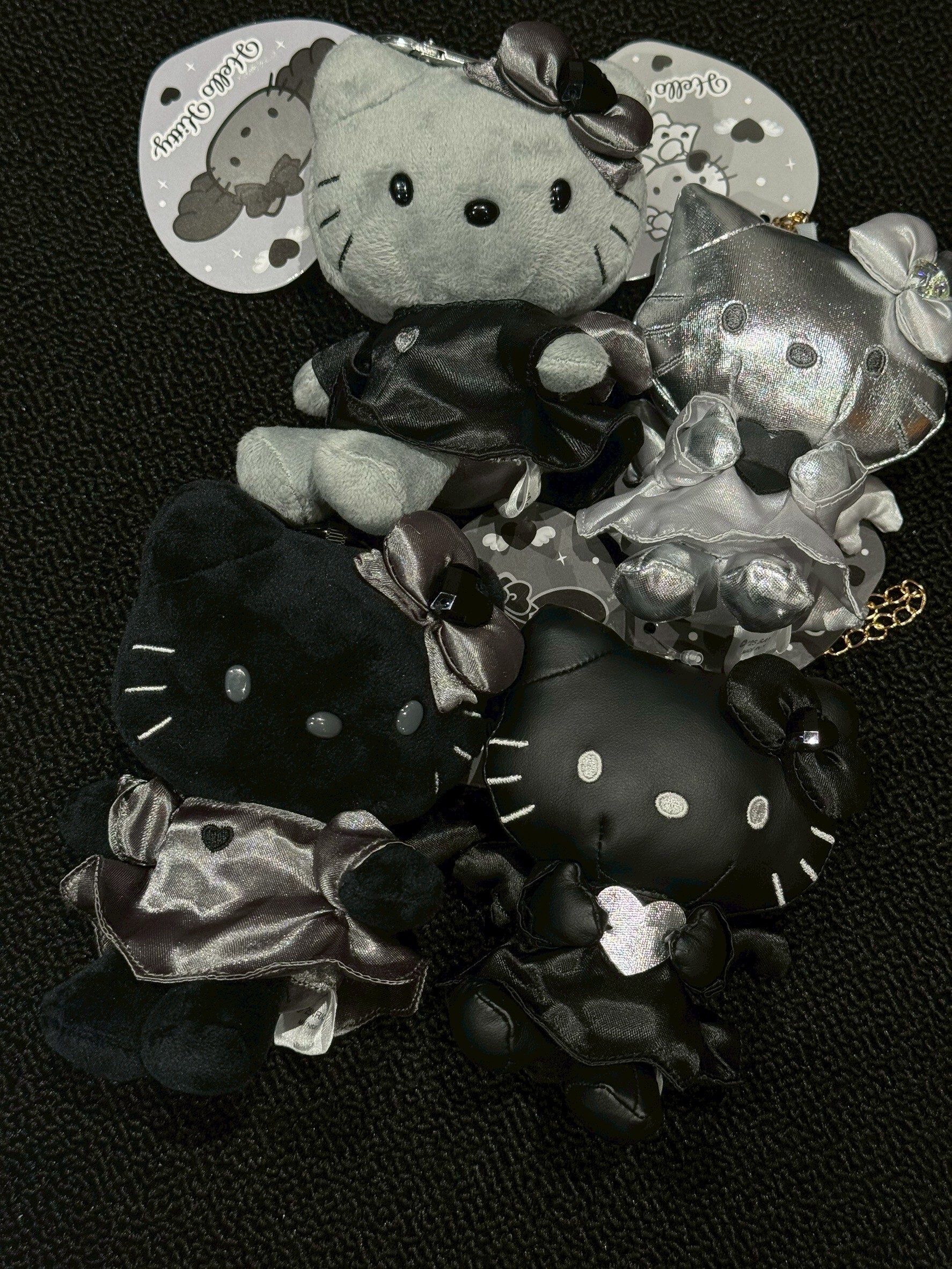 HELLO KITTY 日本限定 長腿貴婦 愛心天使 黑灰色系列