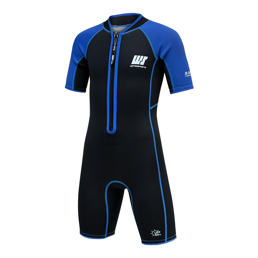 3.5mm 兒童 SCR 絨毛內裡游泳連身保暖衣 - 藍