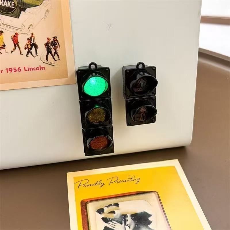 強力磁 紅綠燈冰箱貼裝飾微縮 循環閃爍