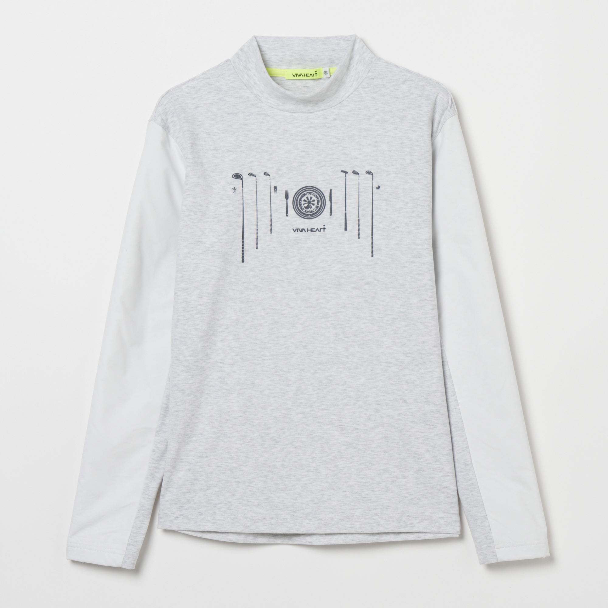 男士-拼接袖長袖小高領