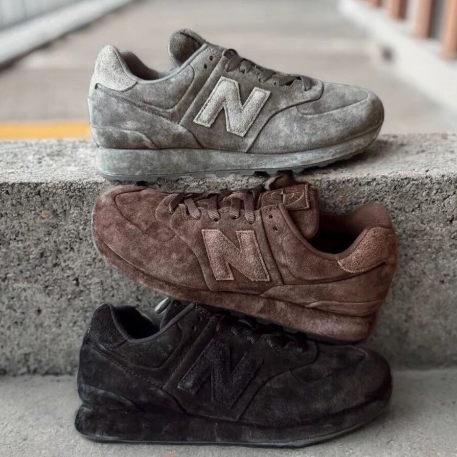 聯名款 Stone Island 石頭島 x New Balance NB 574 "Ghost" 全麂皮 復古慢跑鞋