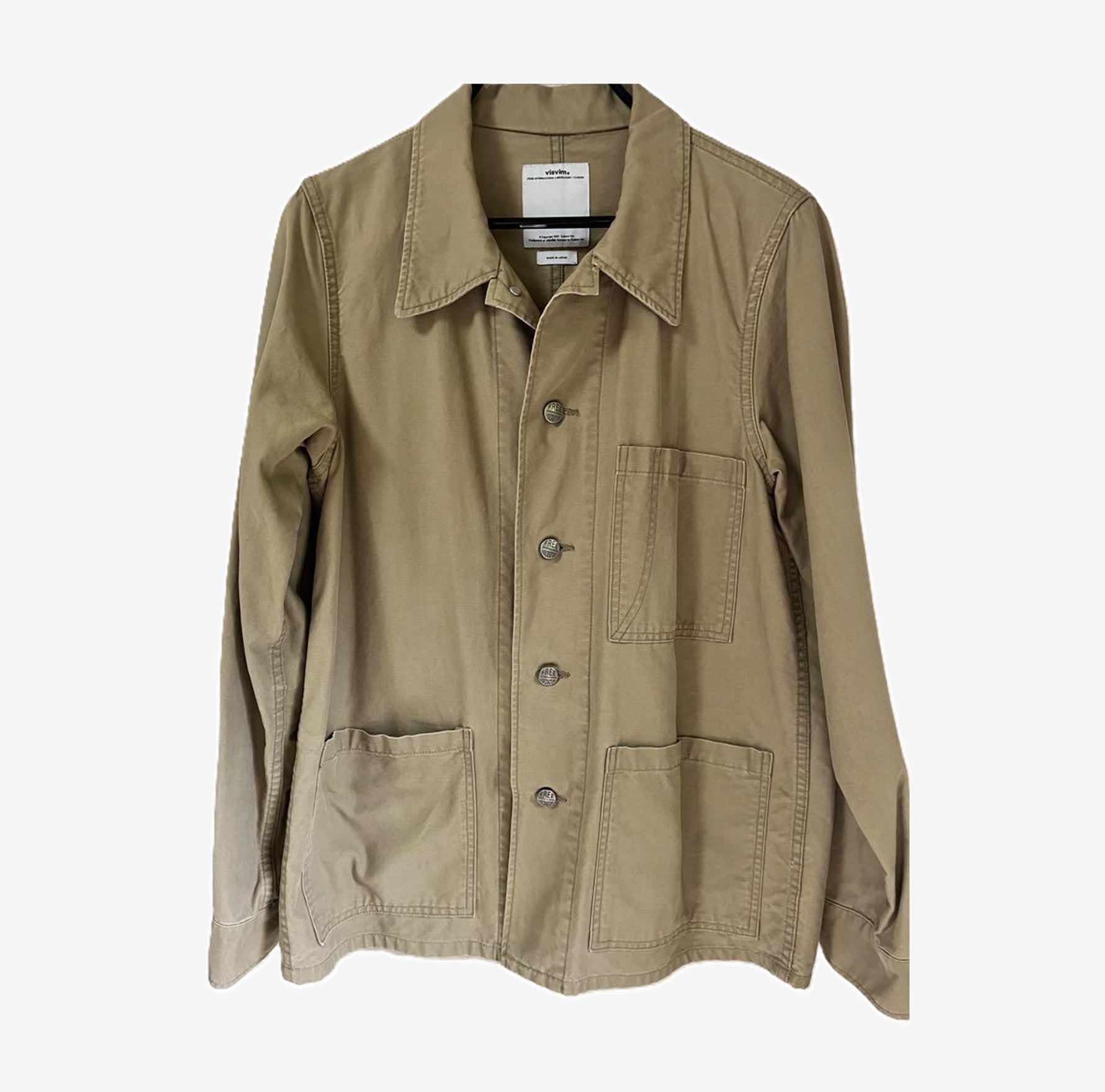 VISVIM TRAVAIL COVERALL CANVAS JACKET (( USED A )) 中古美品 - BEIGE SIZE 2 PRE ORDER ITEM (預訂中)