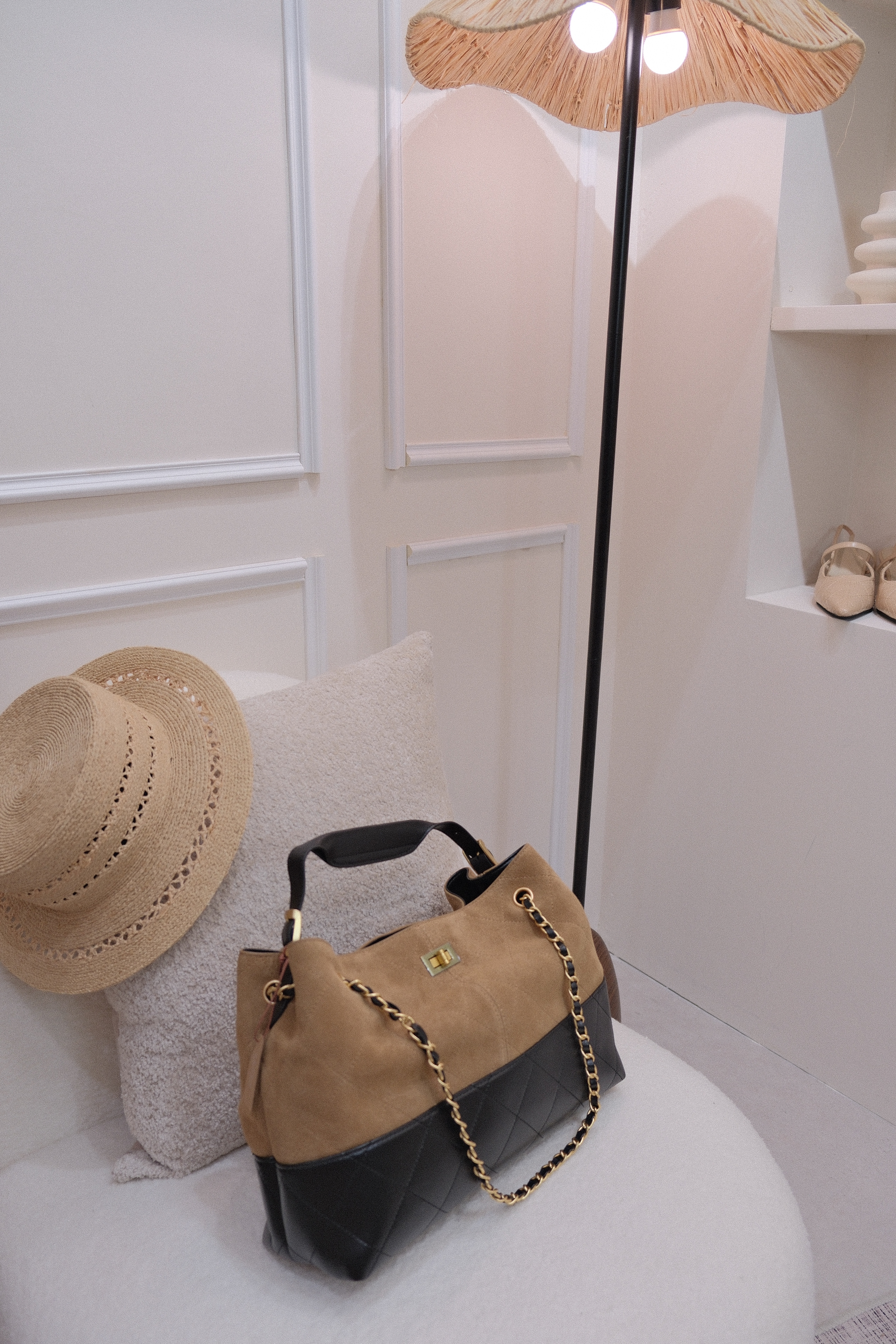 菱格紋猄皮皮穿鏈子Bag (35cm)