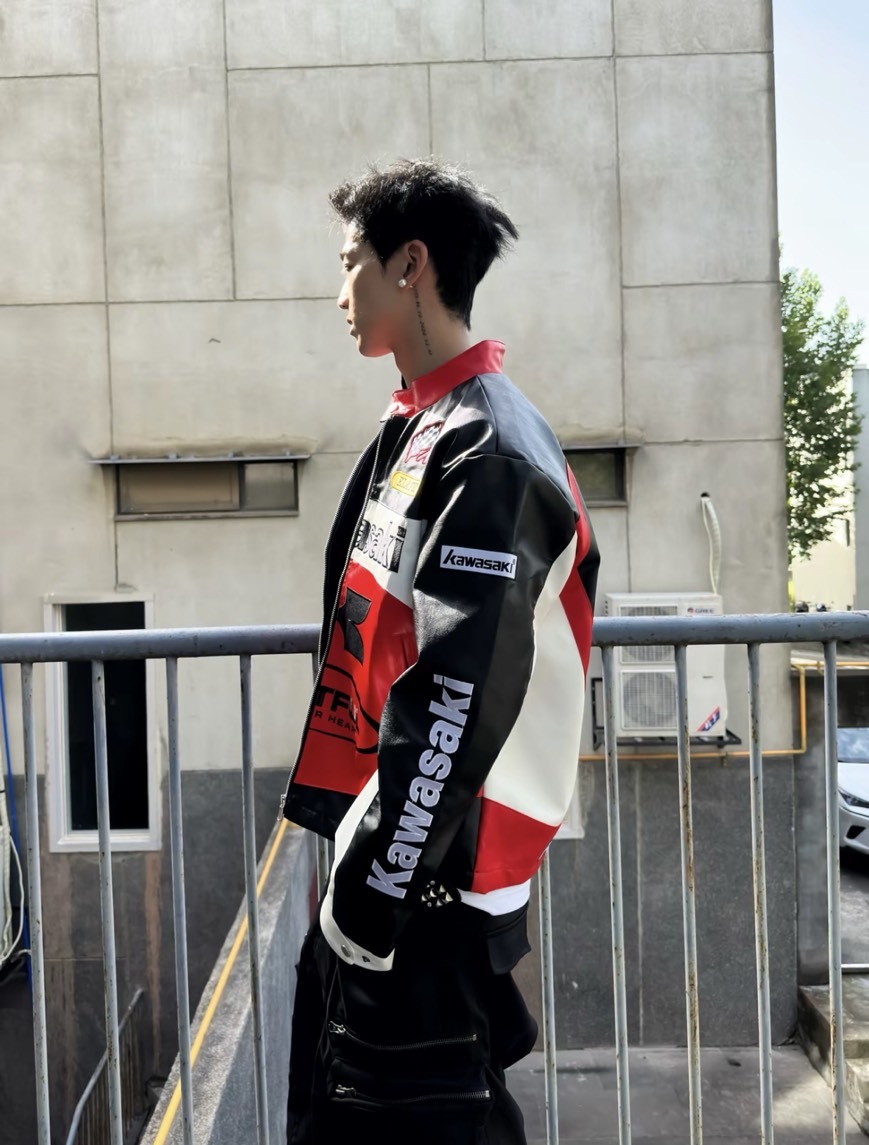 Kawasaki 川崎 美式 F1 賽車 皮革 拼接 機車外套 飛行外套 3色 KS-JSWZPY002-YH457