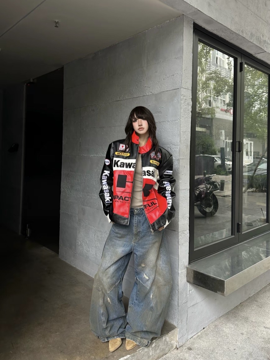 Kawasaki 川崎 美式 F1 賽車 皮革 拼接 機車外套 飛行外套 3色 KS-JSWZPY002-YH457