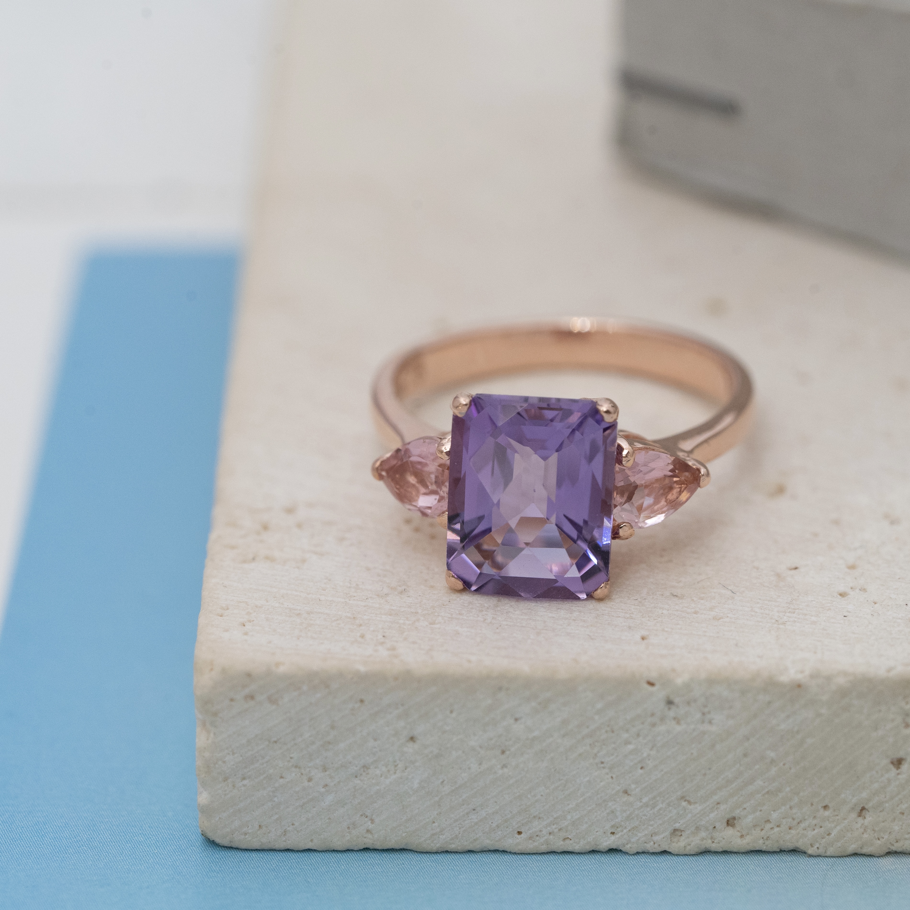 Svr130 (Amethyst紫晶，Pink Tourmaline粉紅碧璽）