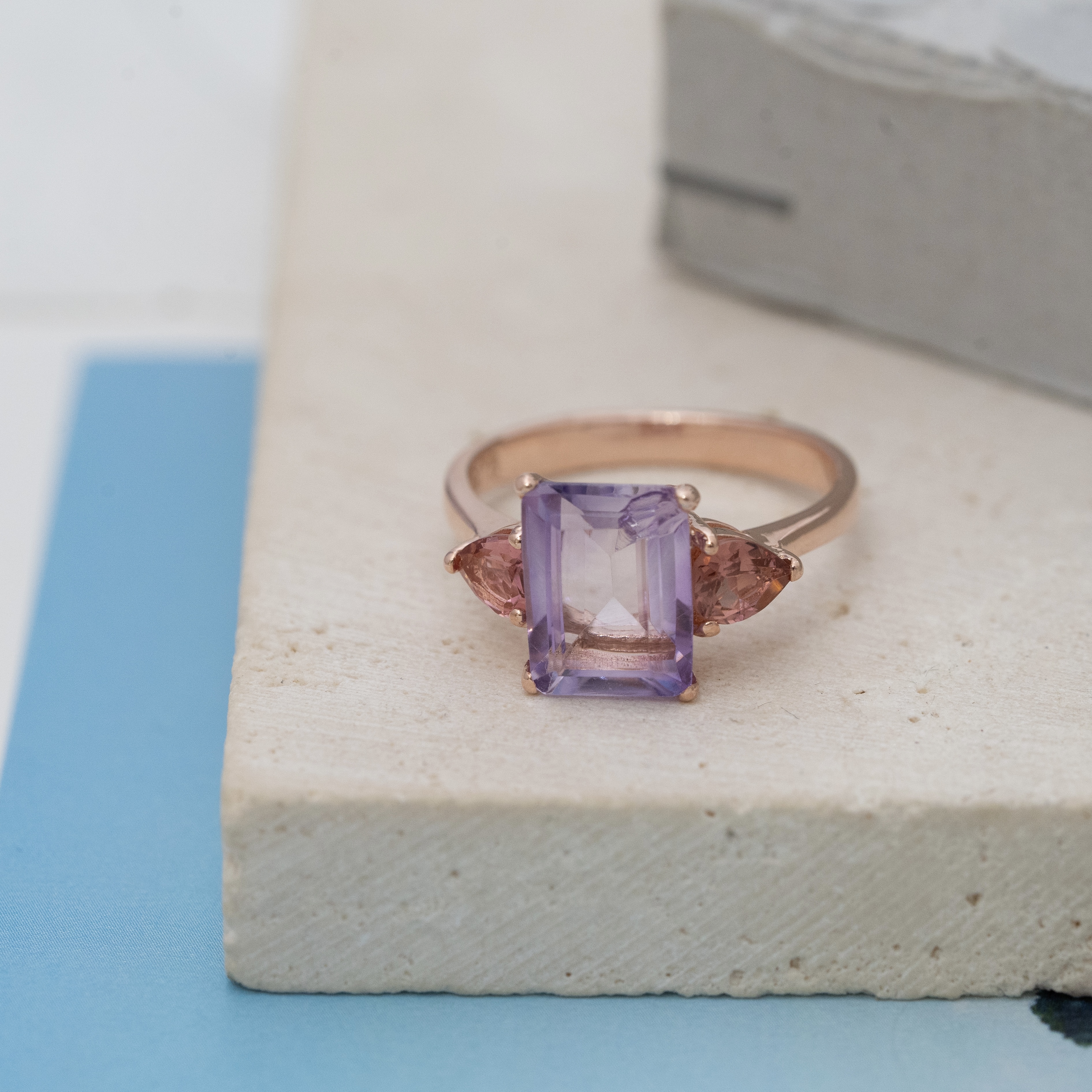 Svr130 (Amethyst紫晶，pink Tourmaline粉紅碧璽）