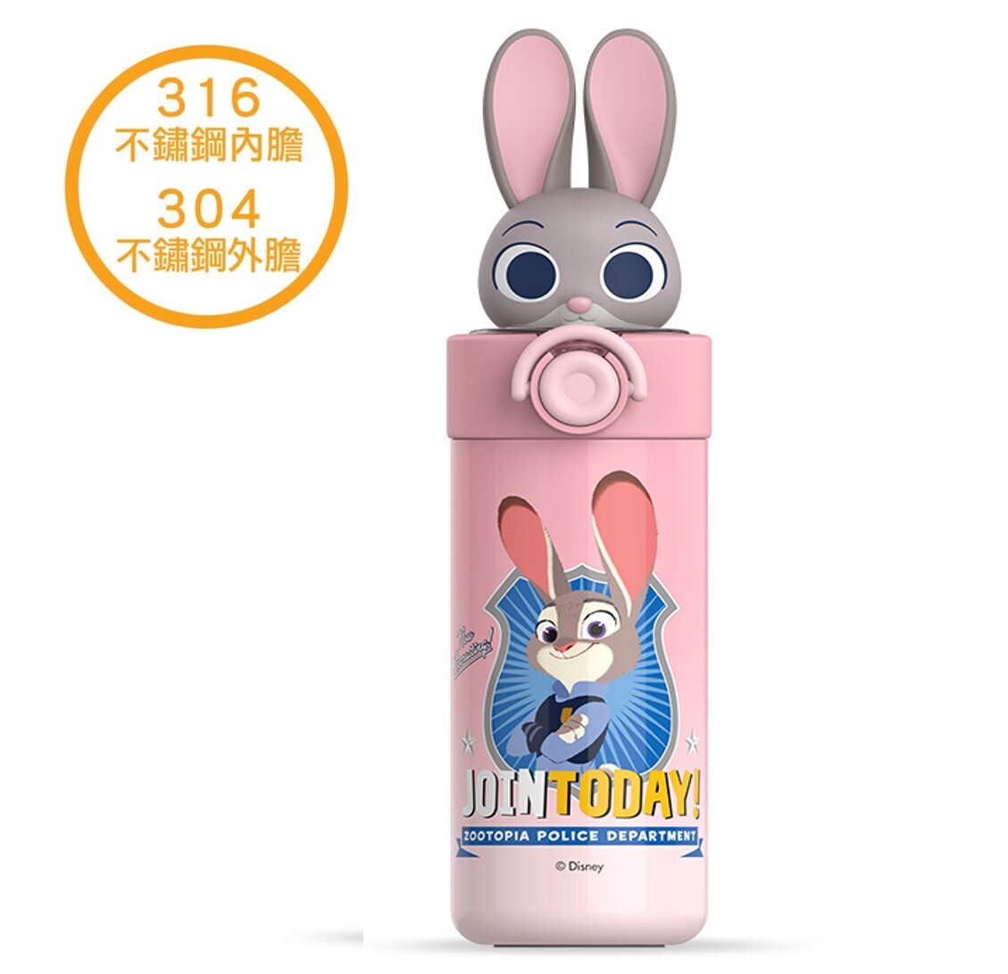 迪士尼優獸大都會| 3D吸管保溫杯 保溫瓶|朱迪(450ml)