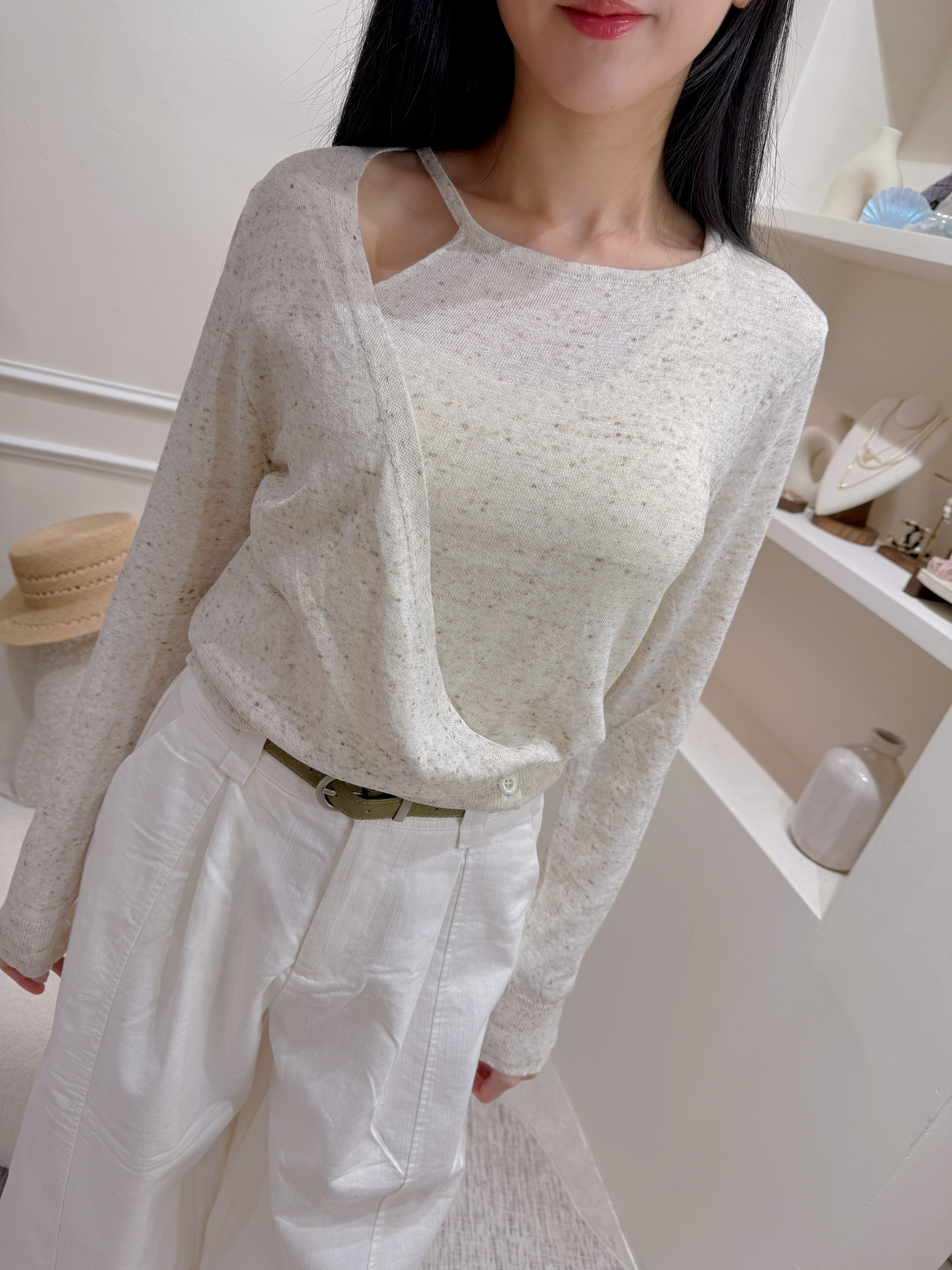 燕麥小心機knit top