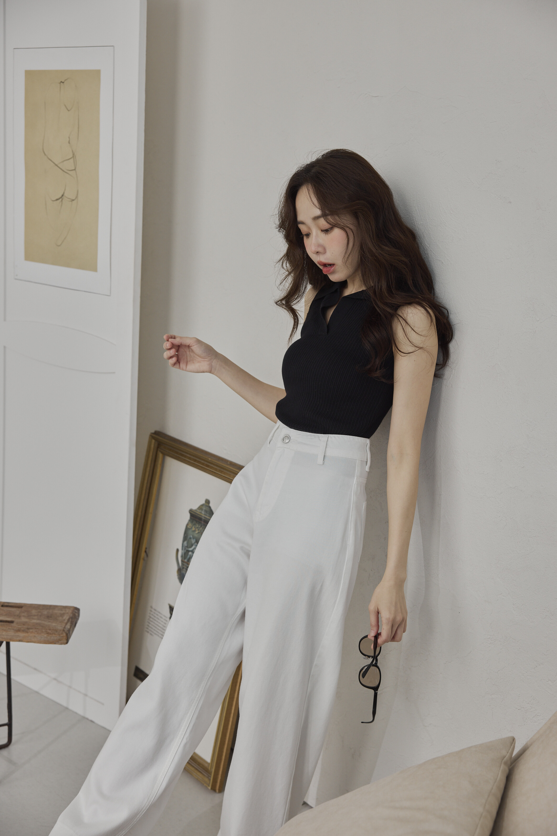 天絲萊賽爾白褲