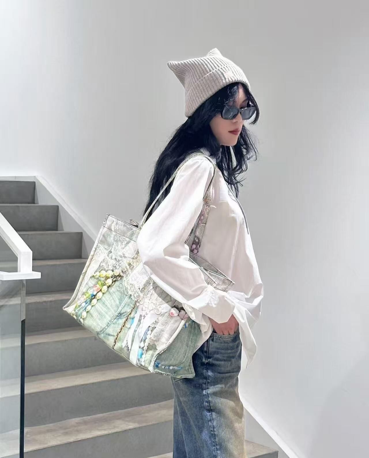 Acne studios 蕾絲3D打印托特包 -T