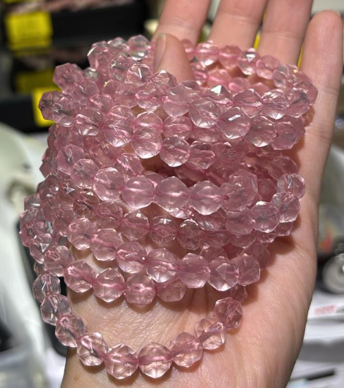 250927 - C73 7mm+鑽切冰種西瓜紅粉晶手串