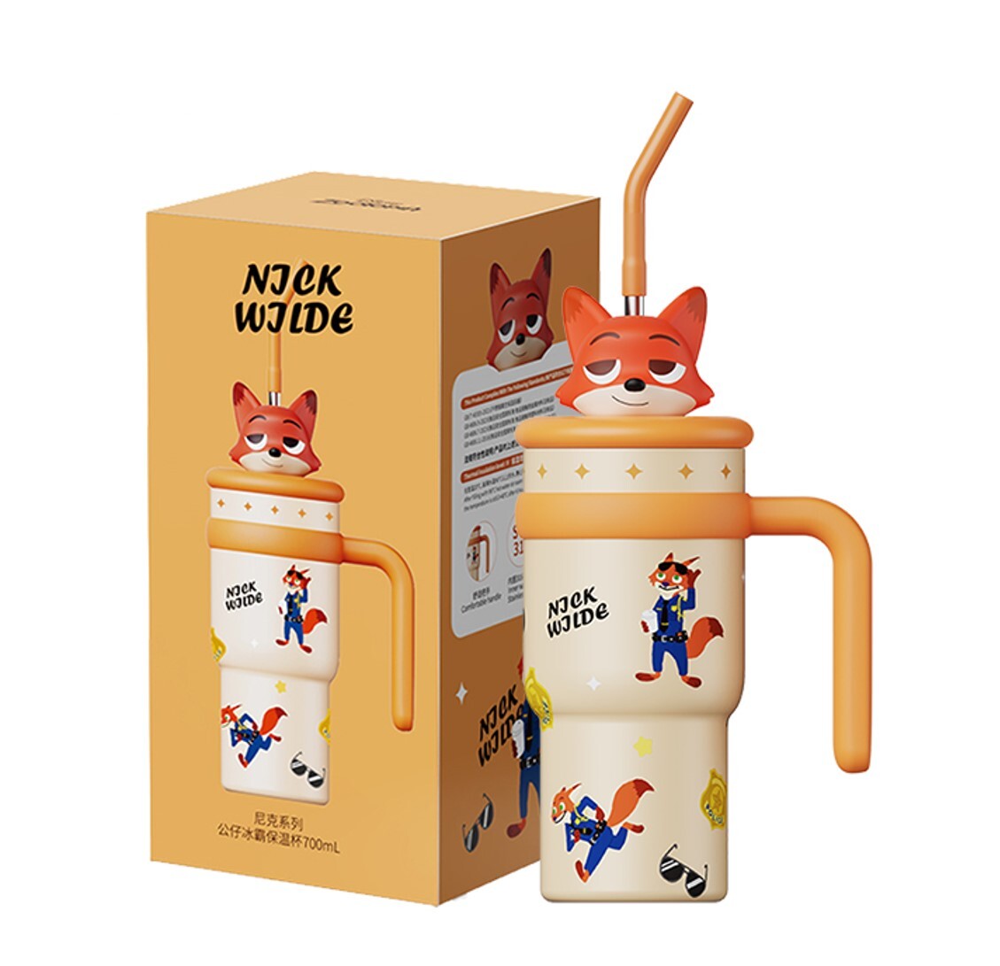 迪士尼優獸大都會|3D吸管保溫杯 巨無霸杯|阿力 大容量700ml