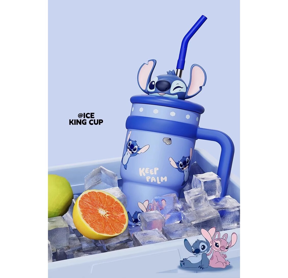 迪士尼史迪仔|3D吸管保溫杯 巨無霸杯|  大容量700ml