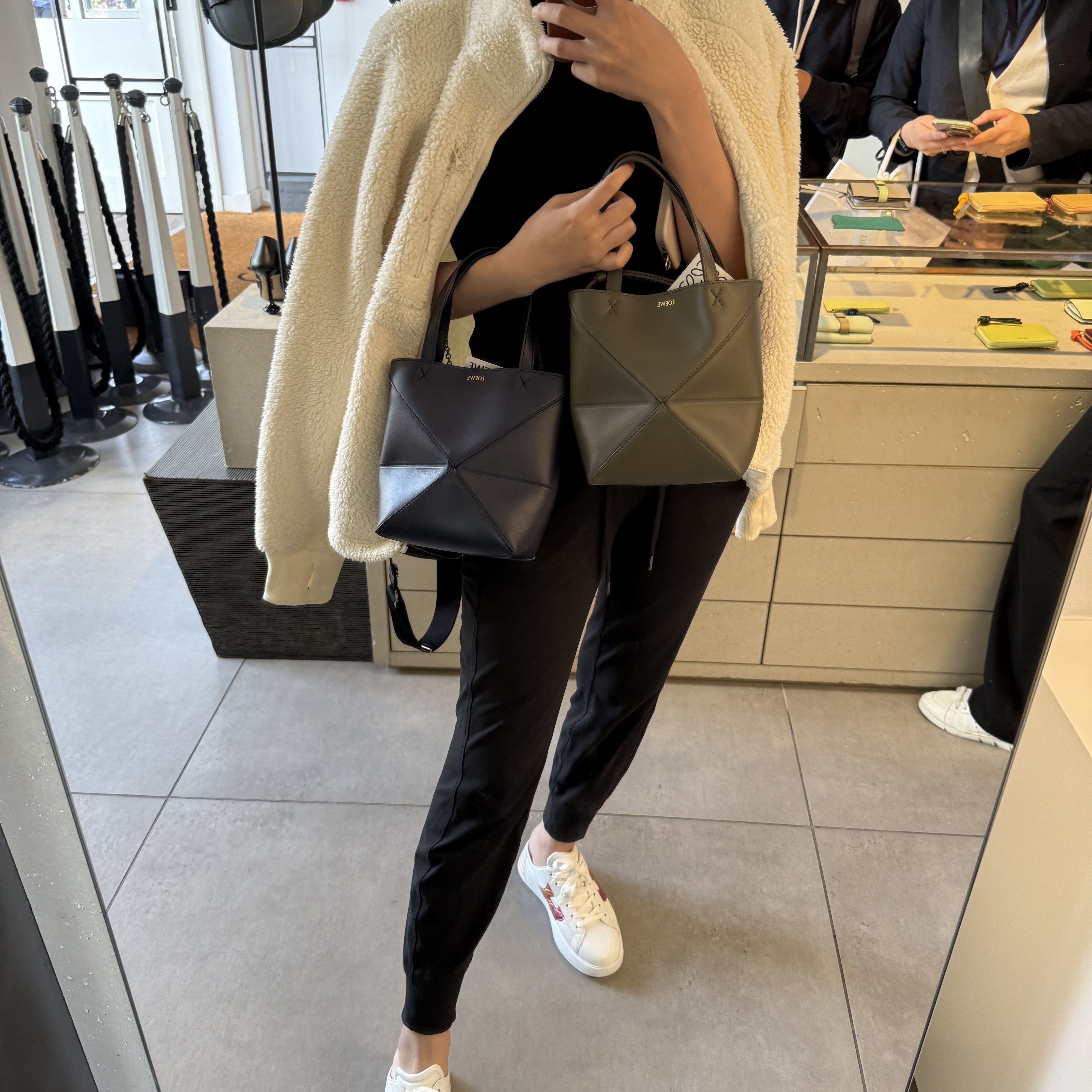 Loewe Puzzle Fold mini Tote bag Abyss blue Dark Khaki 2 colors