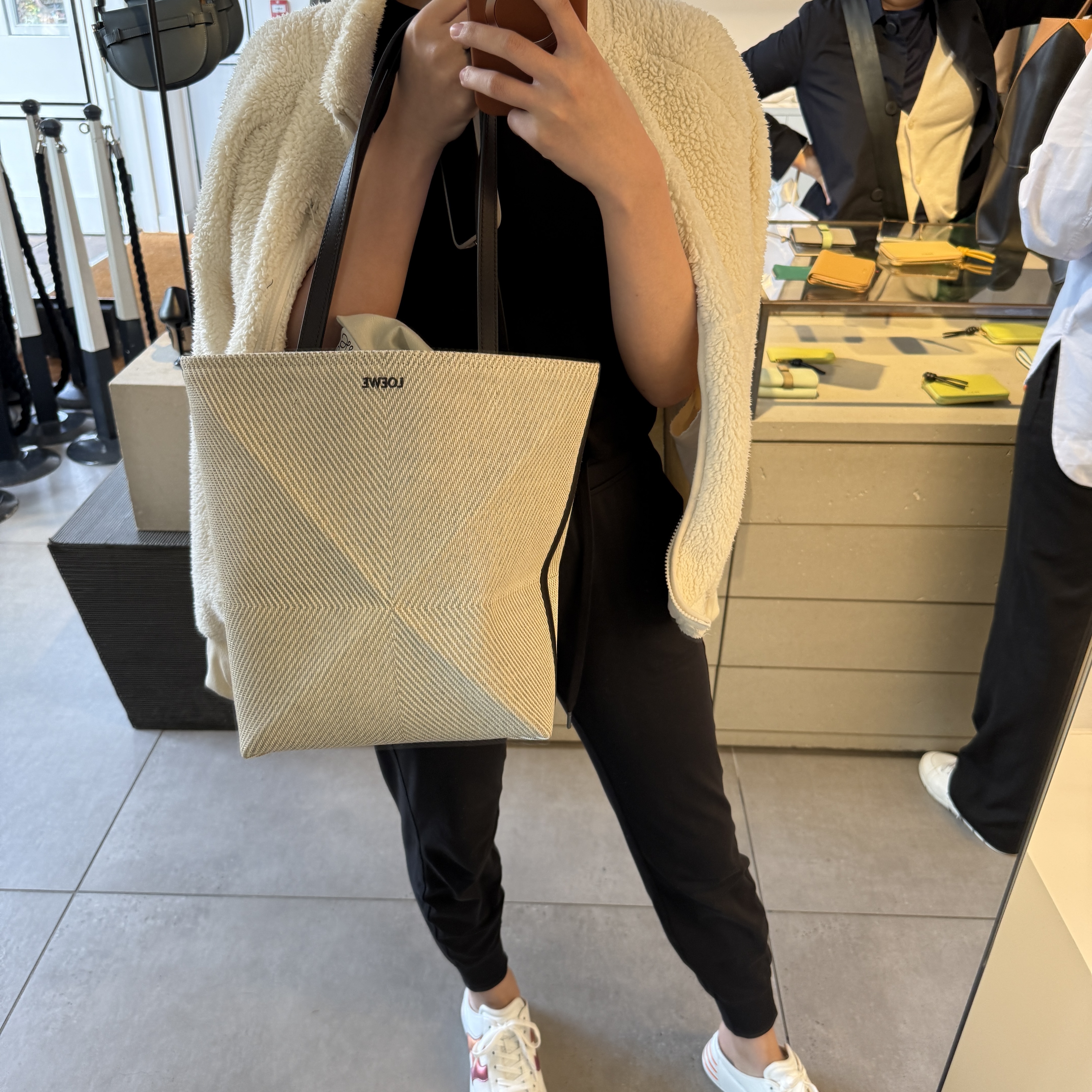 Loewe Puzzle Fold Medium Tote bag Natural