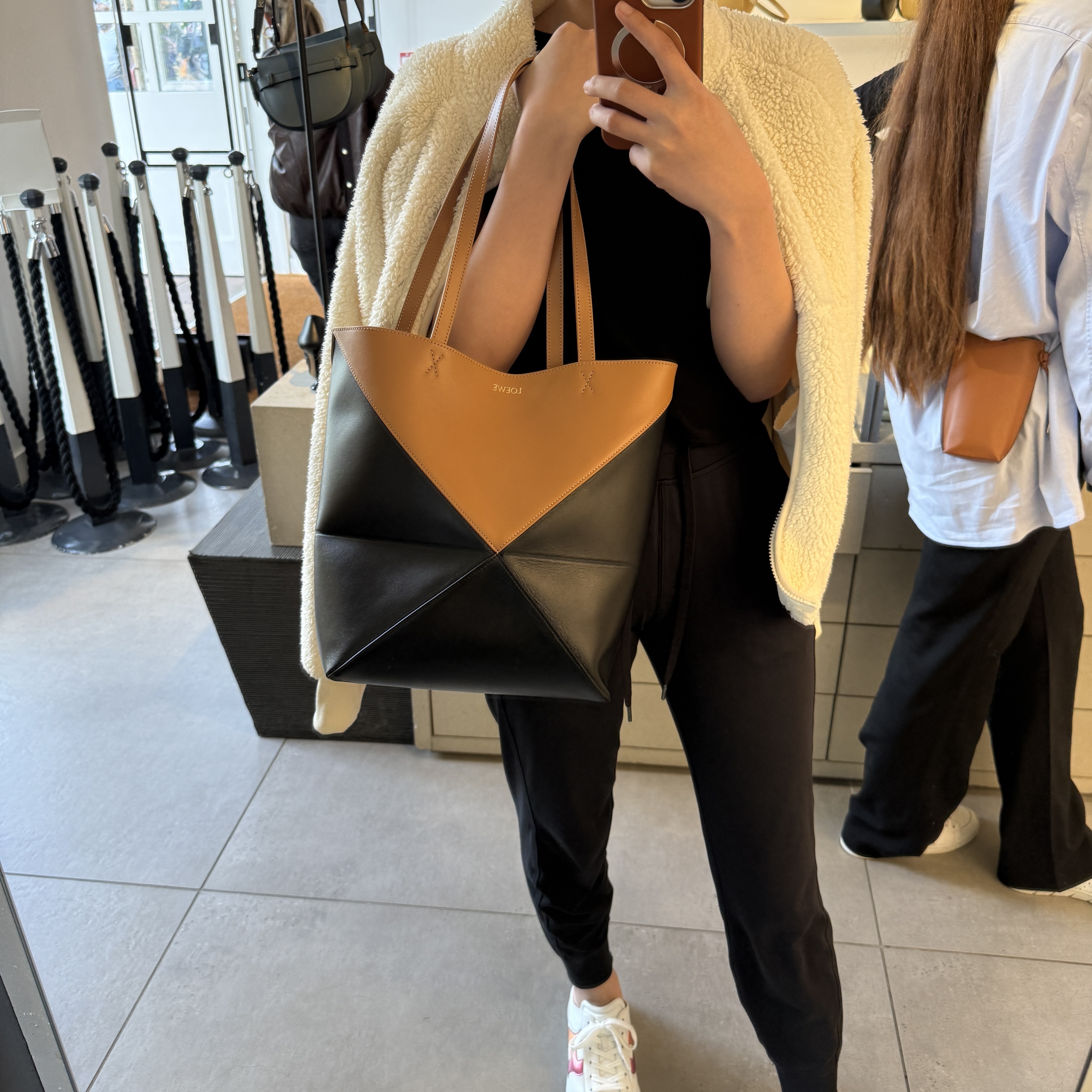 Loewe Puzzle Fold Tote bag Warm desert black