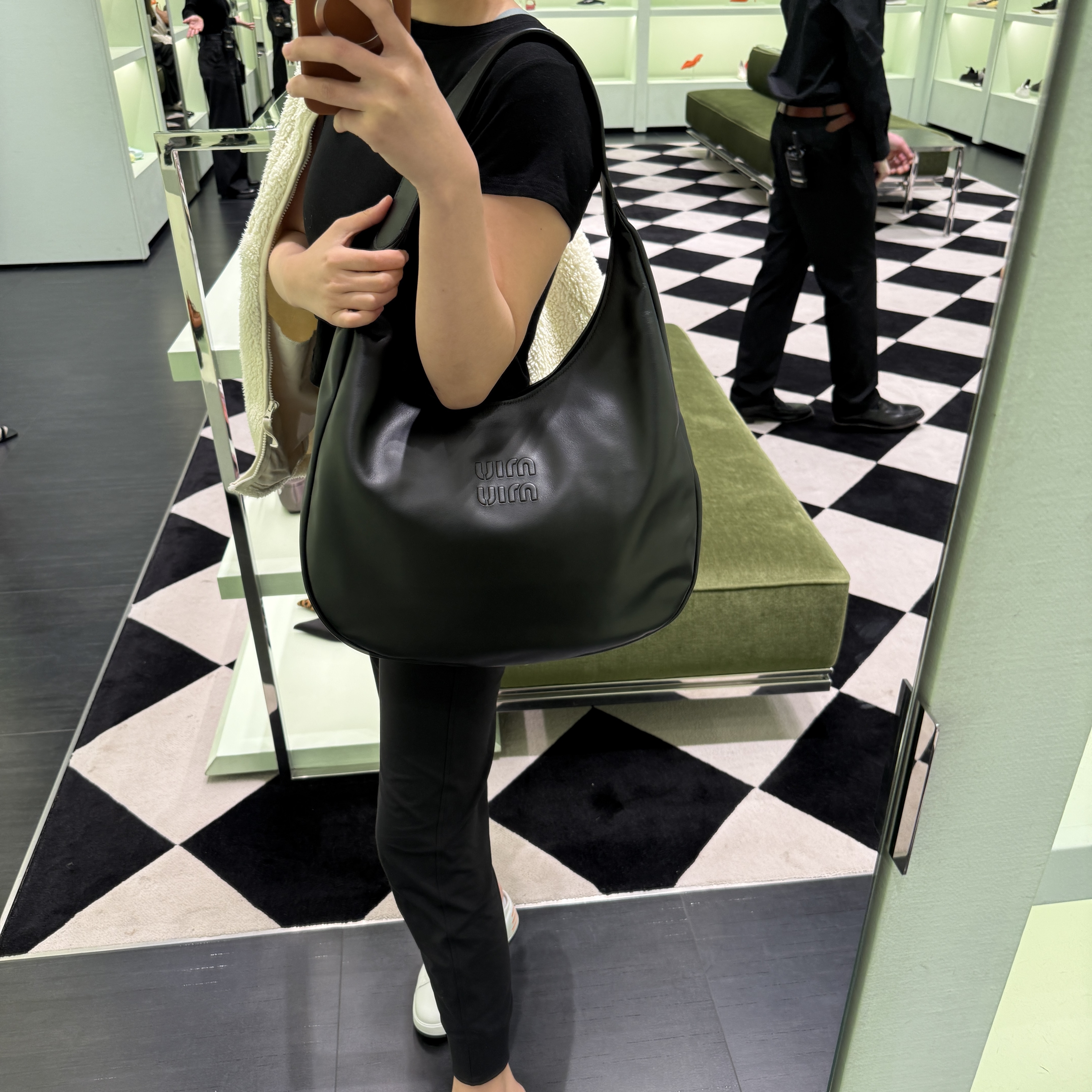 Miumiu Hobo shoulder bag Black 5BC155