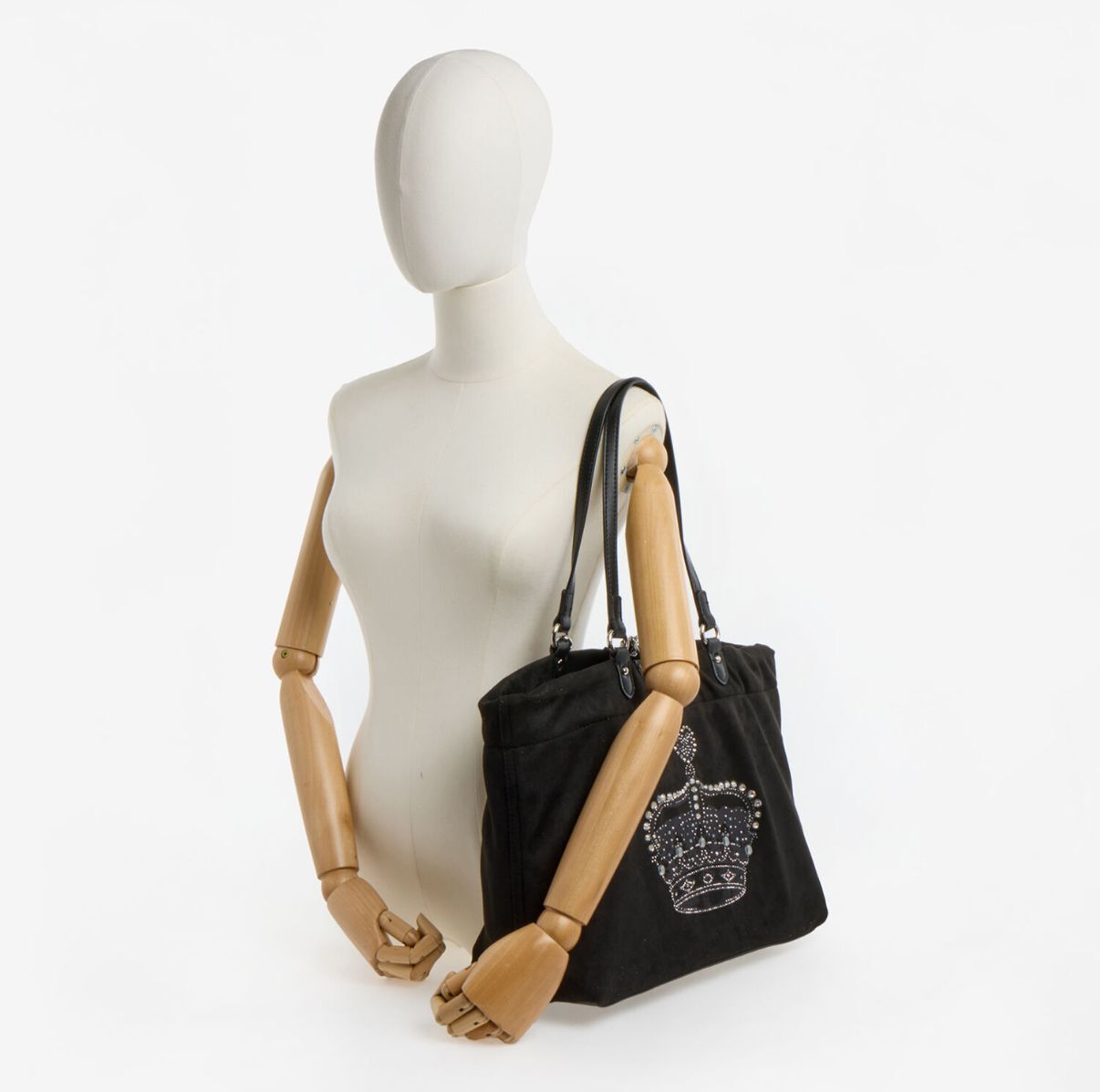 英國代購 (獨立訂單)-JUICY COUTURE Black Faux Suede Kathy Shopping&nbsp;Grab&nbsp;Bag