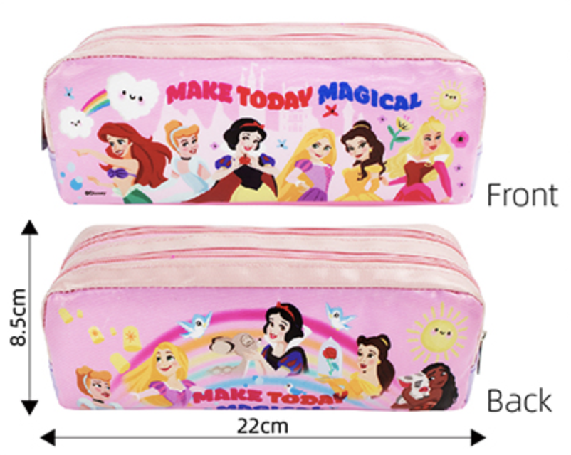 迪士尼公主 雙拉鏈筆袋 DS26202P-1