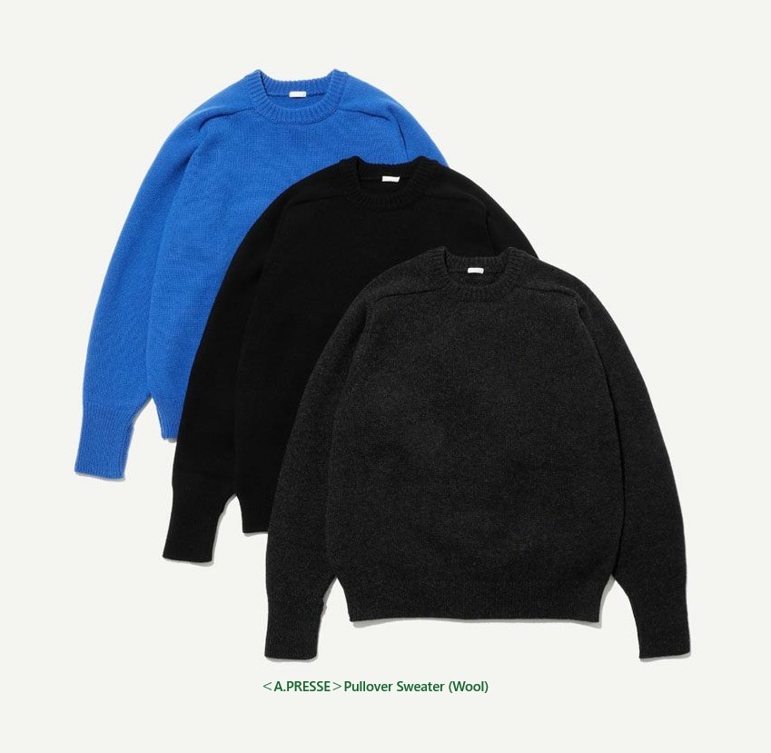 9/28 RELEASE: A.PRESSE 2025 A/W PULLOVER SWEATER WOOL (25AAP-03-11) - PRE ORDER ITEM (預訂中)