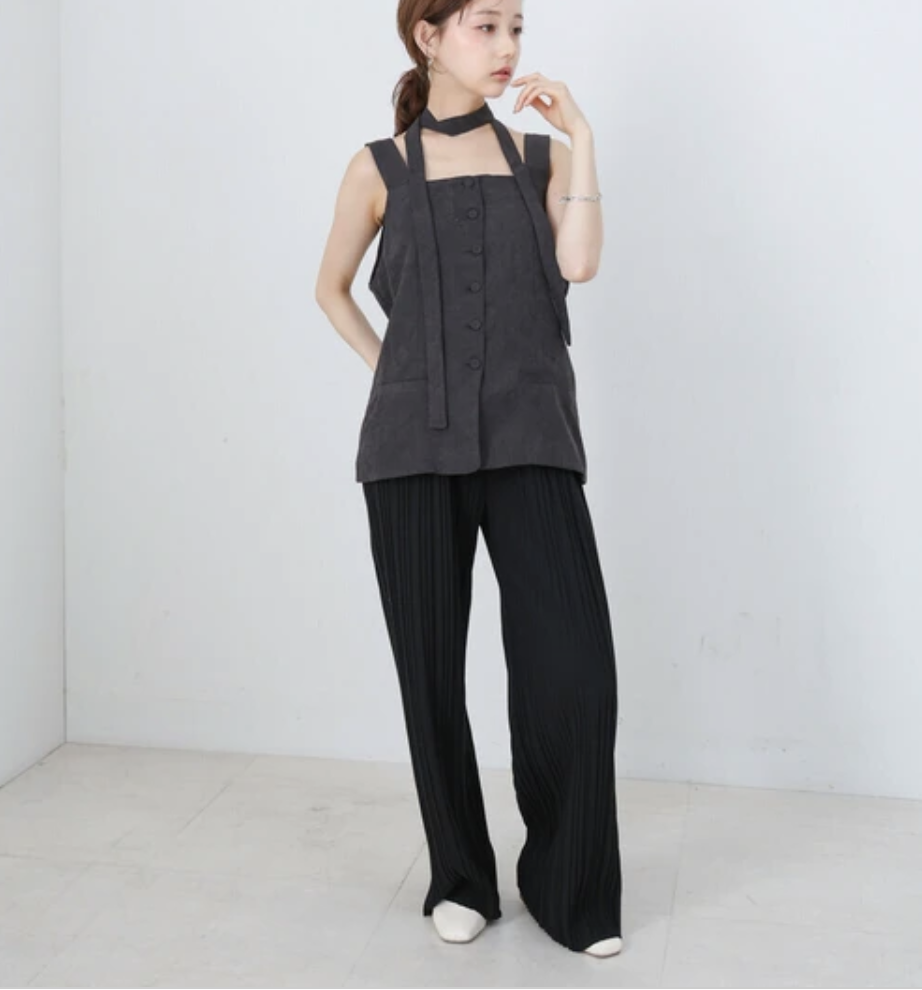 ｛預訂款｝秋冬隨性皺摺長褲（4 色入）【日本直送】