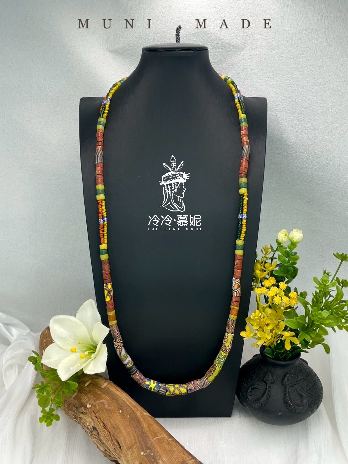 M-No.68貿易古珠單串長鍊86cm