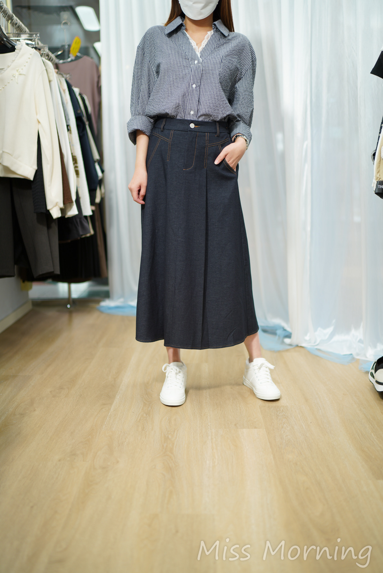 免燙內lace點綴上衣(14811)