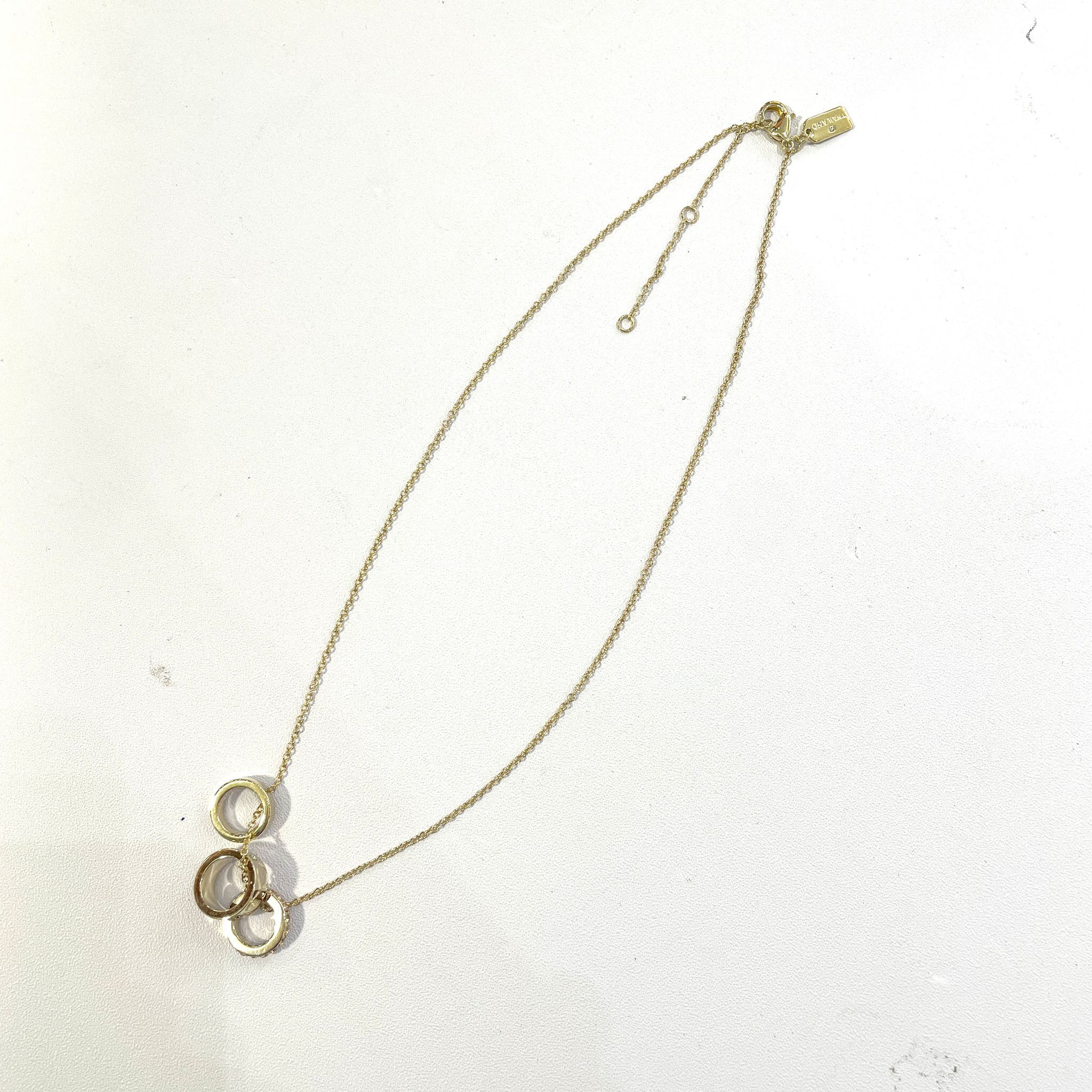 全新COACH 項鏈 金色水鑽雙C刻字三環墜飾 鎖骨鍊/項鍊 CI905 Rondell Necklace Gold #BRAND NEW #香榭站正品