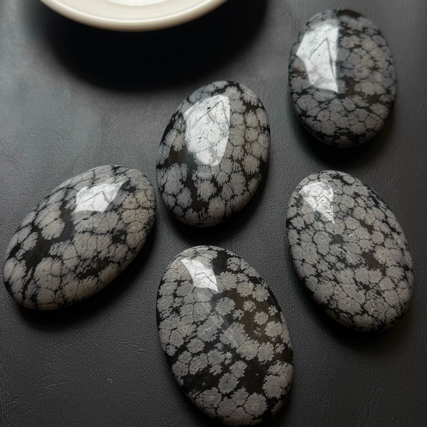 [原石] 雪花黑曜石 水晶 把玩