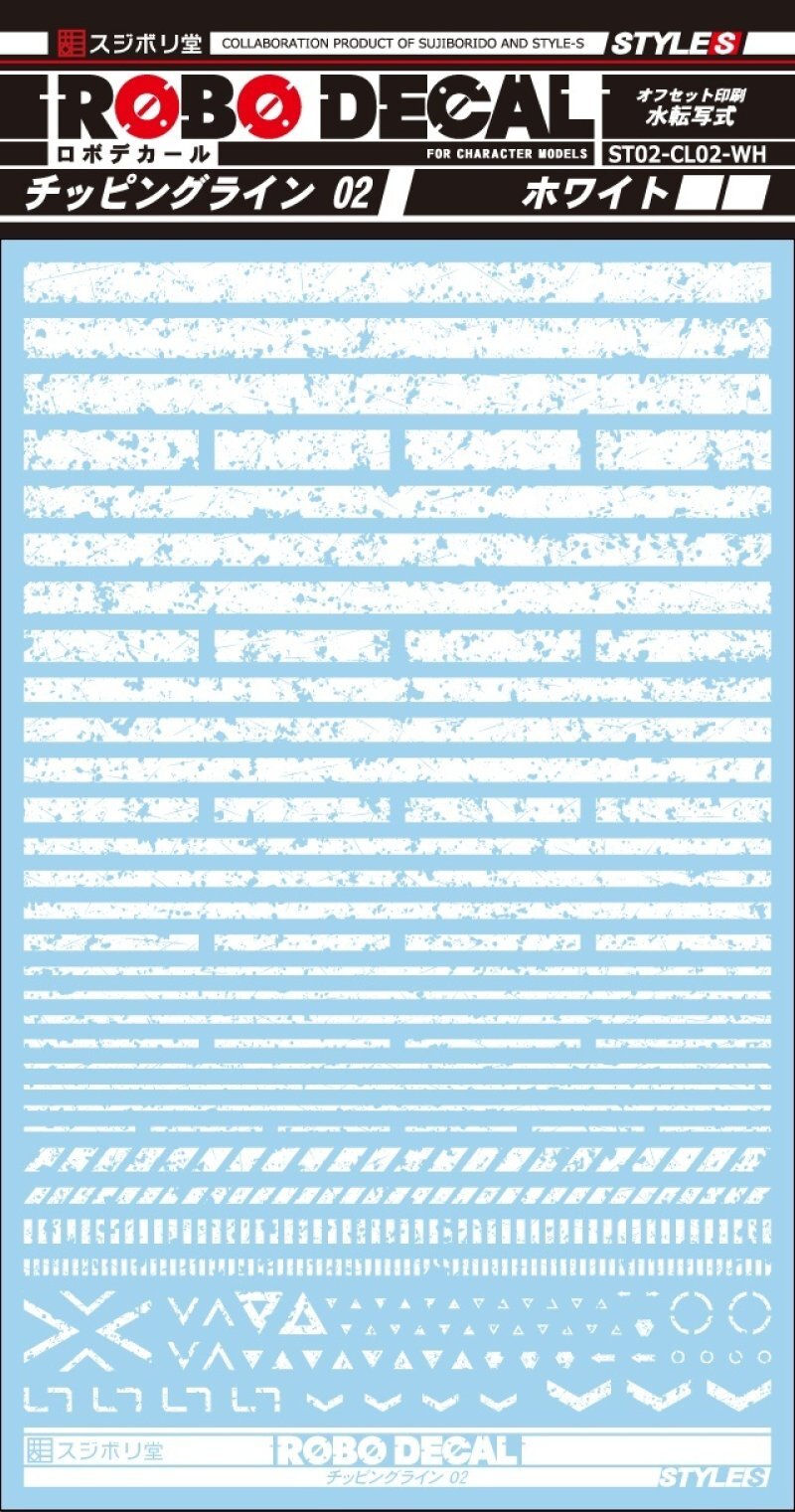 スジボリ堂 舊化掉漆效果水貼（警告色邊白色）