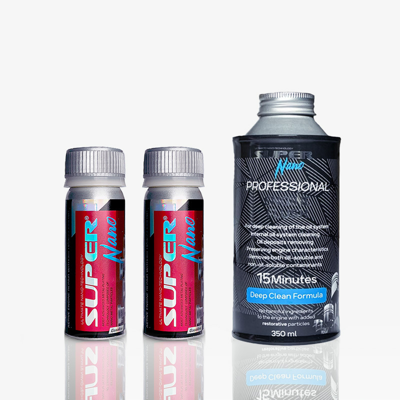 SUPERNANO Engine Restorer 50g x 2 Bottles + Engine Flush 350 ML