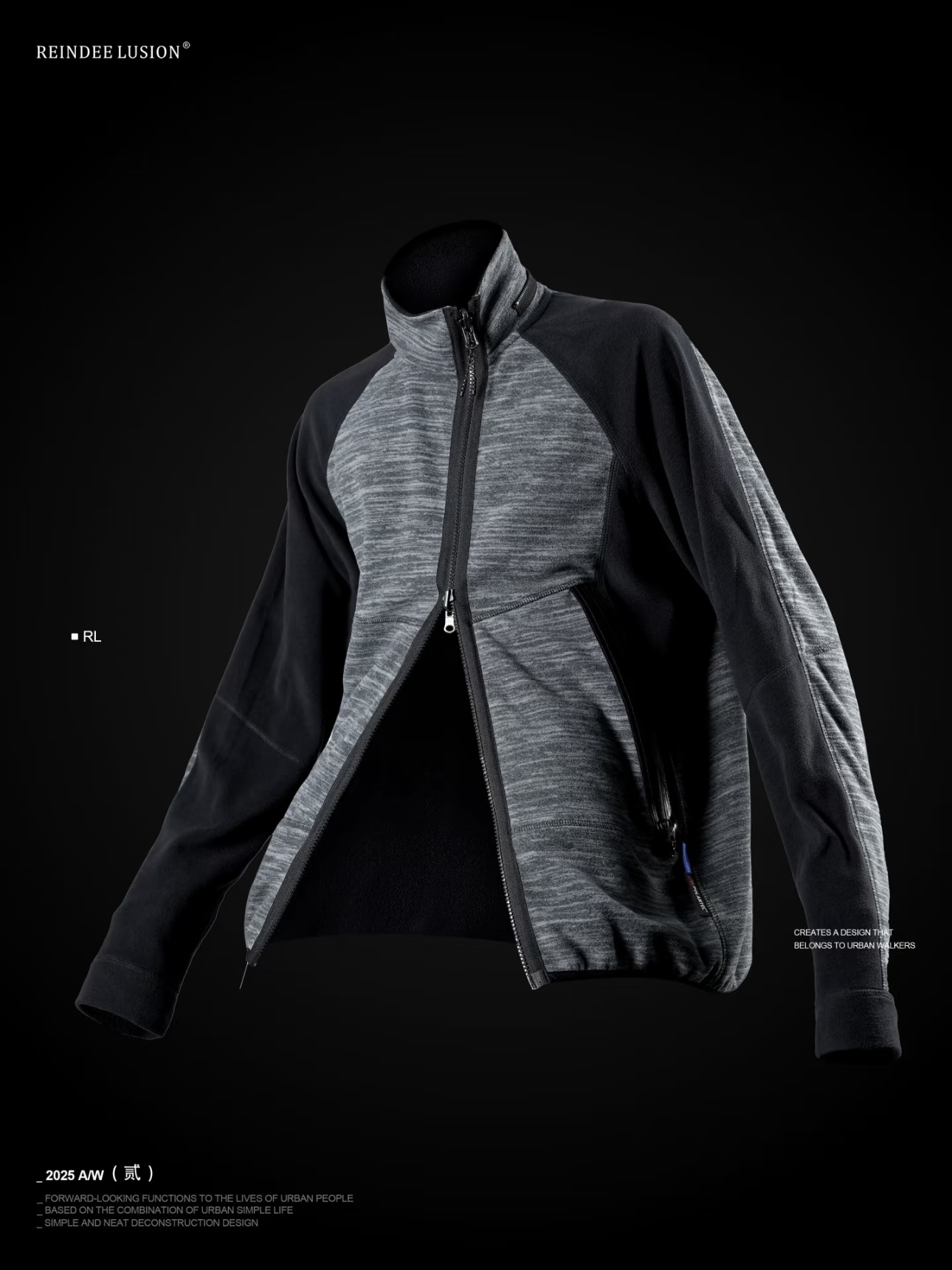 RL | REINDEE LUSION 雙面穿機能POLARTEC虎紋抓絨立領夾克外套