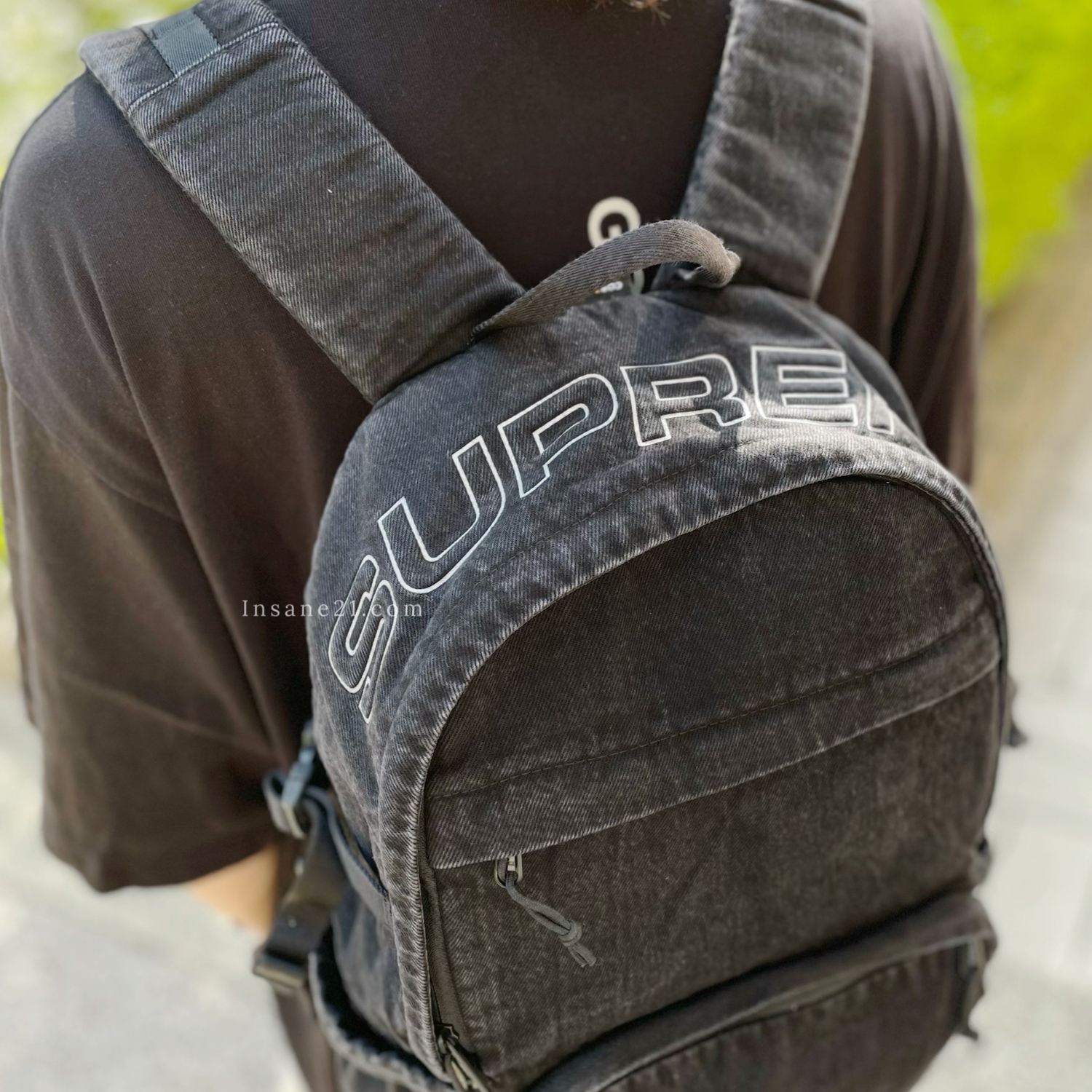 SUPREME 25FW DENIM BACKPACK 單寧水洗雙肩包後背包反光LOGO 四色