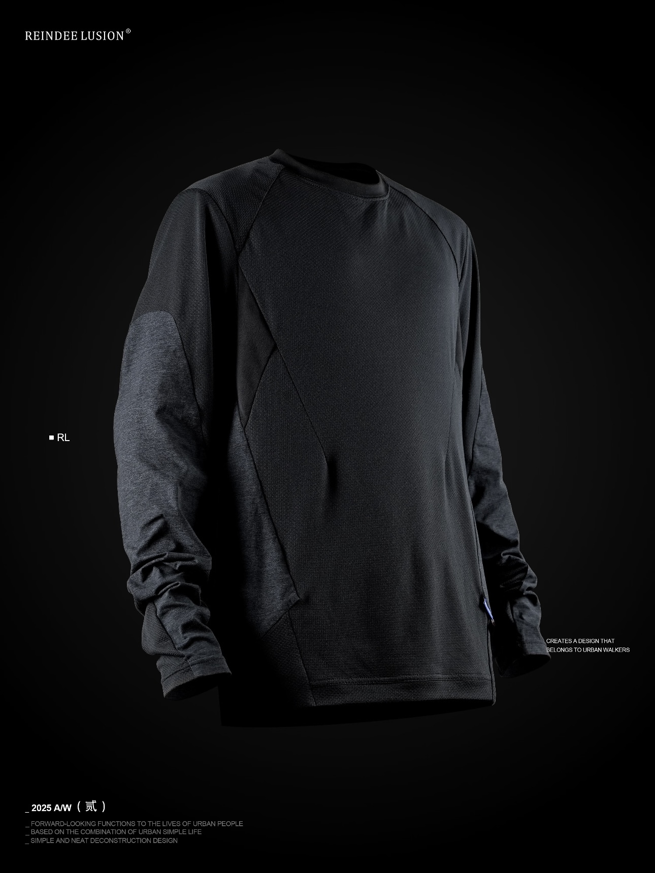 RL | REINDEE LUSION POLARTEC-Delta速乾蛇鱗紋圓領套指長袖T卹