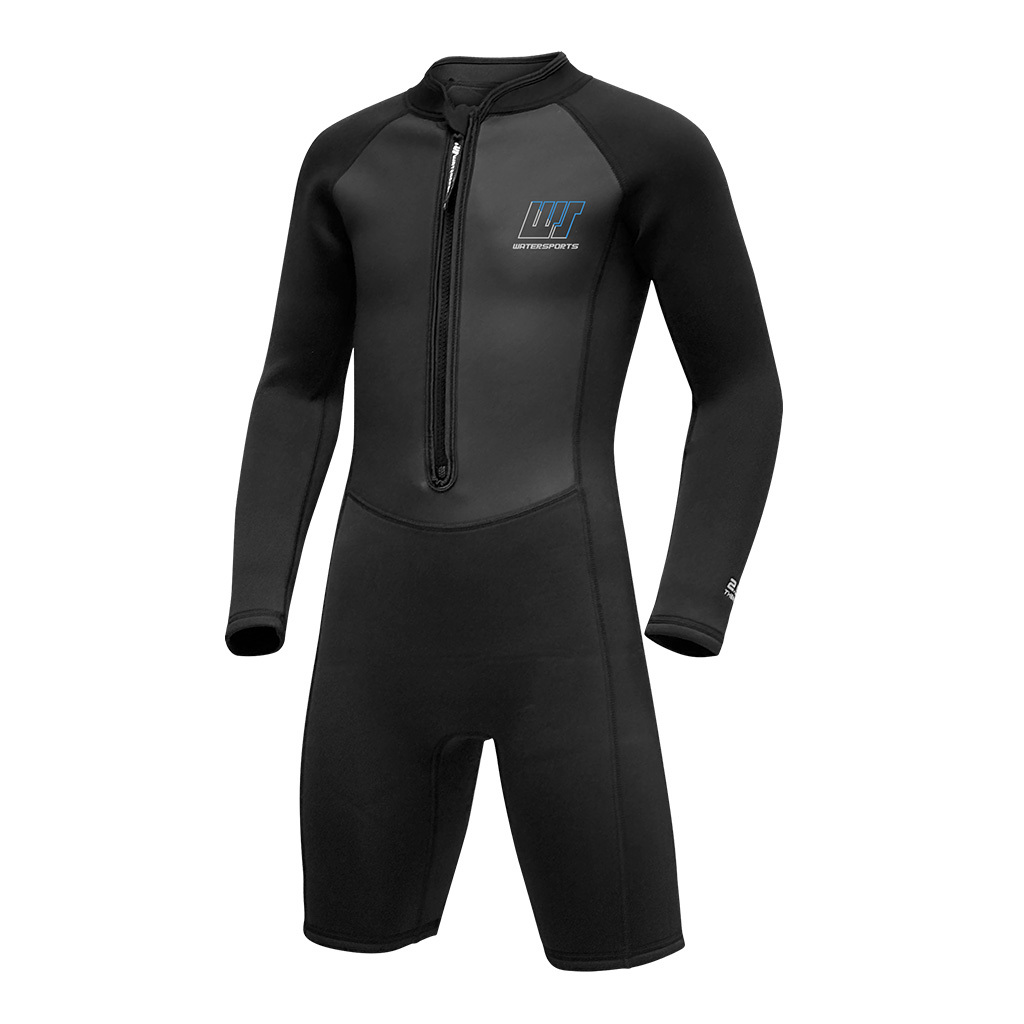 2.5mm 兒童 CR 鯊魚皮游泳連身保暖衣 - 黑