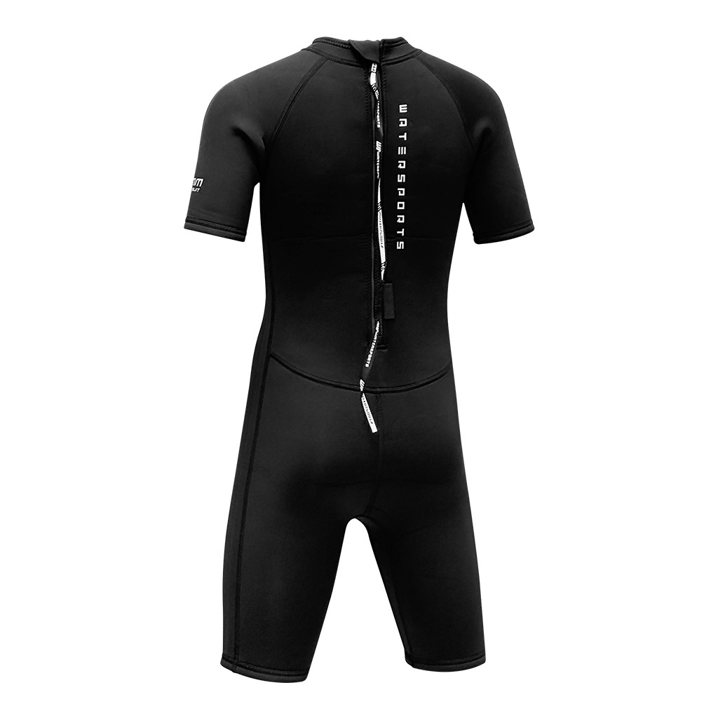 2.5mm 兒童 CR 鯊魚皮游泳連身保暖衣 - 黑