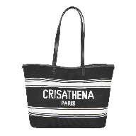 Crisathena Légèreté Large Tote Bag CT-240035-BLACK_WHITE -M