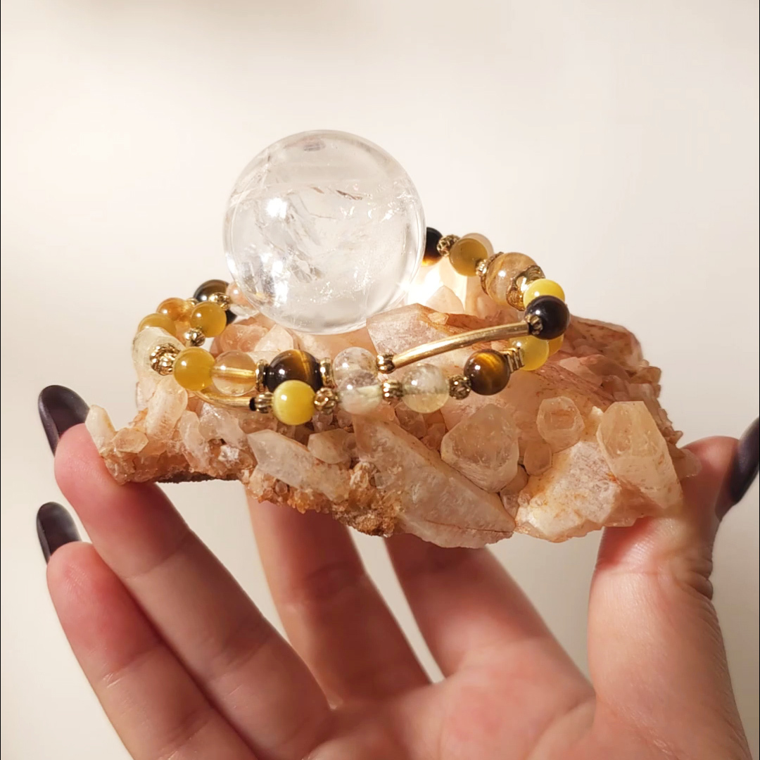 橘皮蠟燭水晶簇 C383