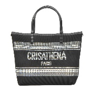 Crisathena Glam Légèreté Small Tote Bag W/CZ CT-240036D-BLACK -M
