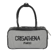 Crisathena Bowling Bag in Black,Grey CT-250003-BLK_GRY -M