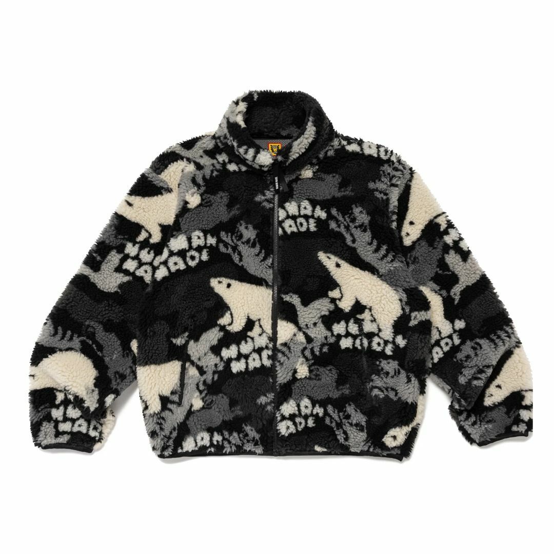 限量現貨HUMAN MADE 滿版毛料 北極熊黑色外套HM28JK038