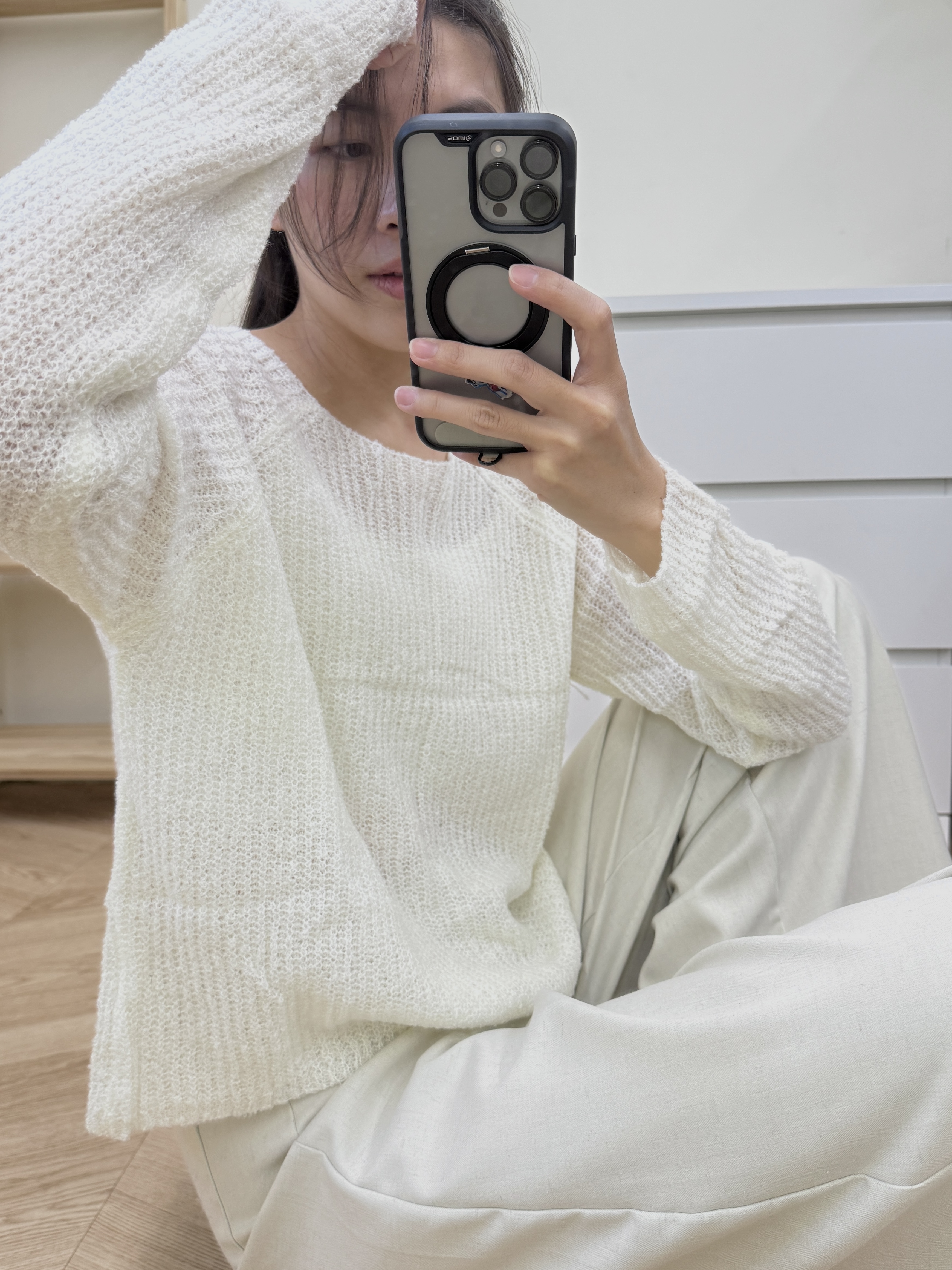 羊毛混紡薄毛衣*2色