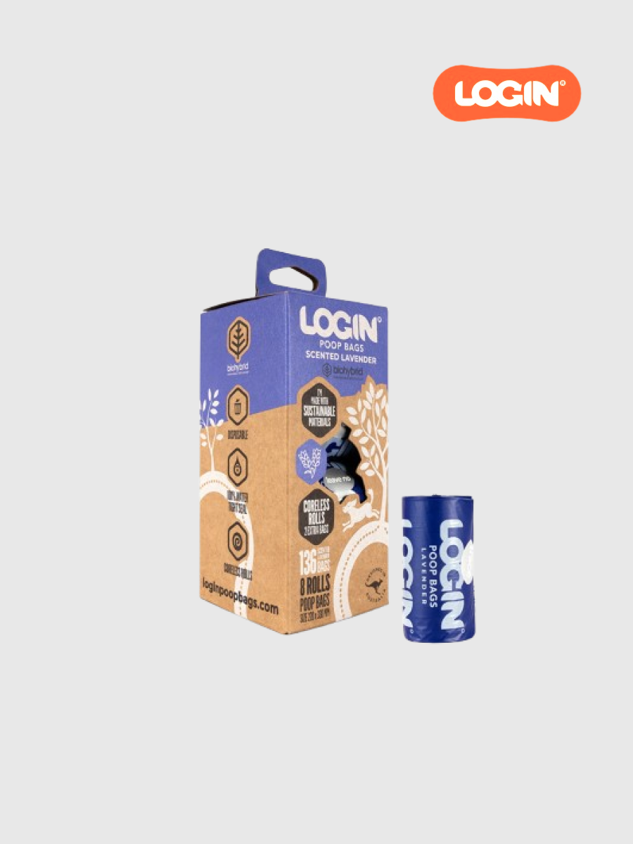 【澳洲LOGIN】洛格生物降解天然薰衣草香氛拾便袋盒裝 (8捲/盒)