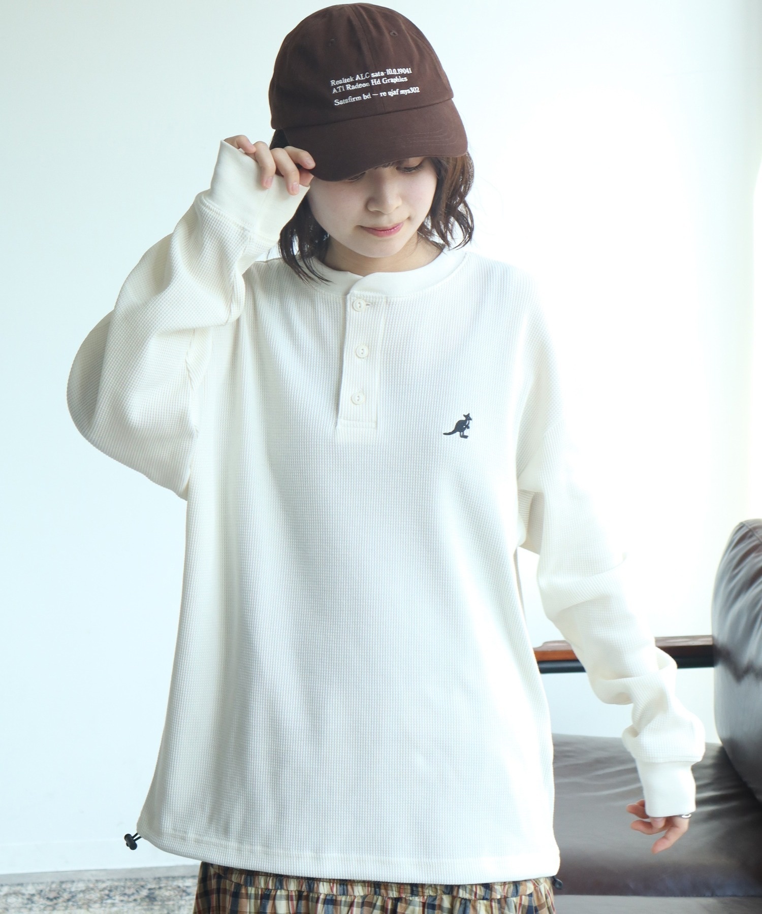 KANGOL / waffle long sleeve T-shirt