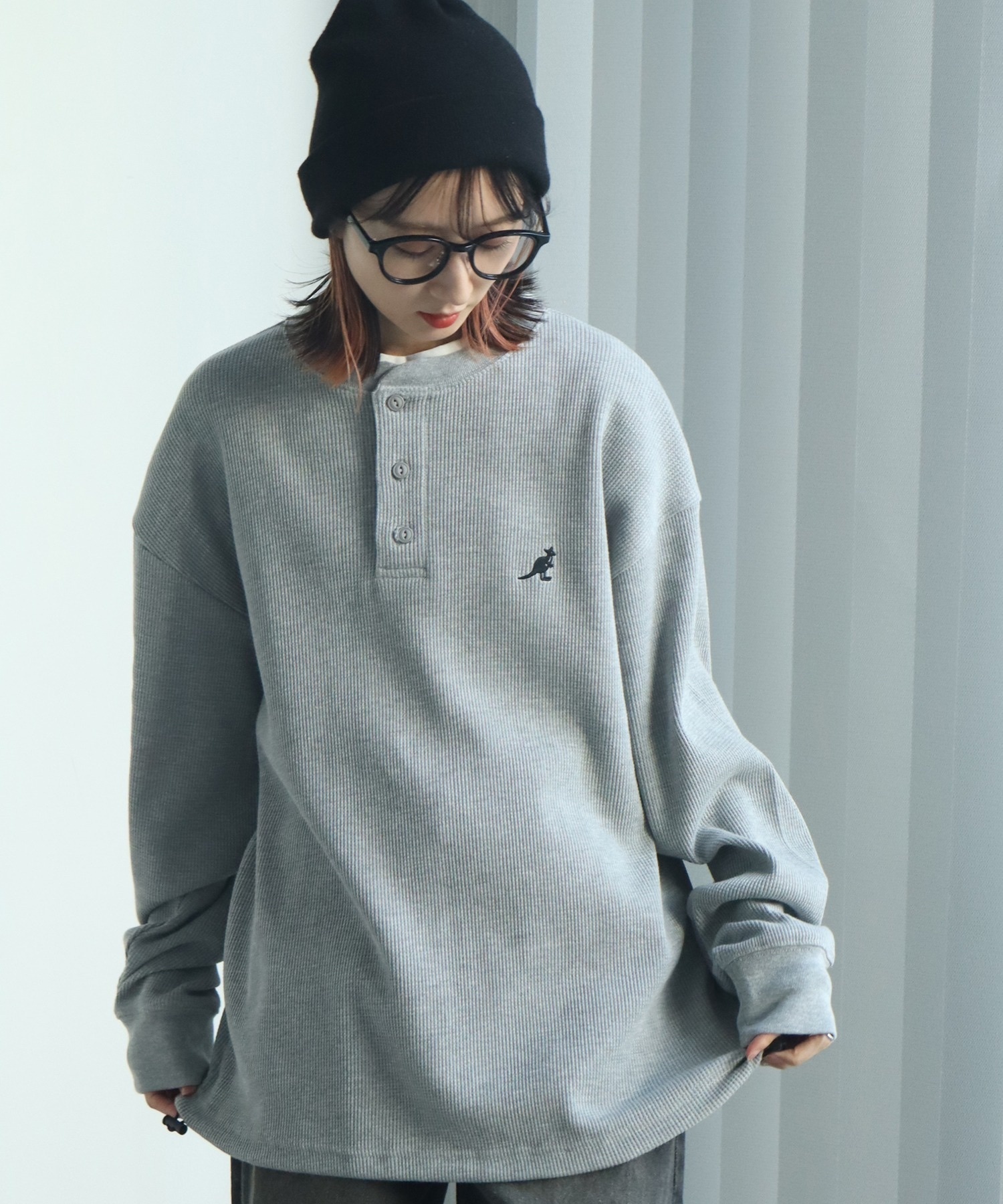 KANGOL / waffle long sleeve T-shirt
