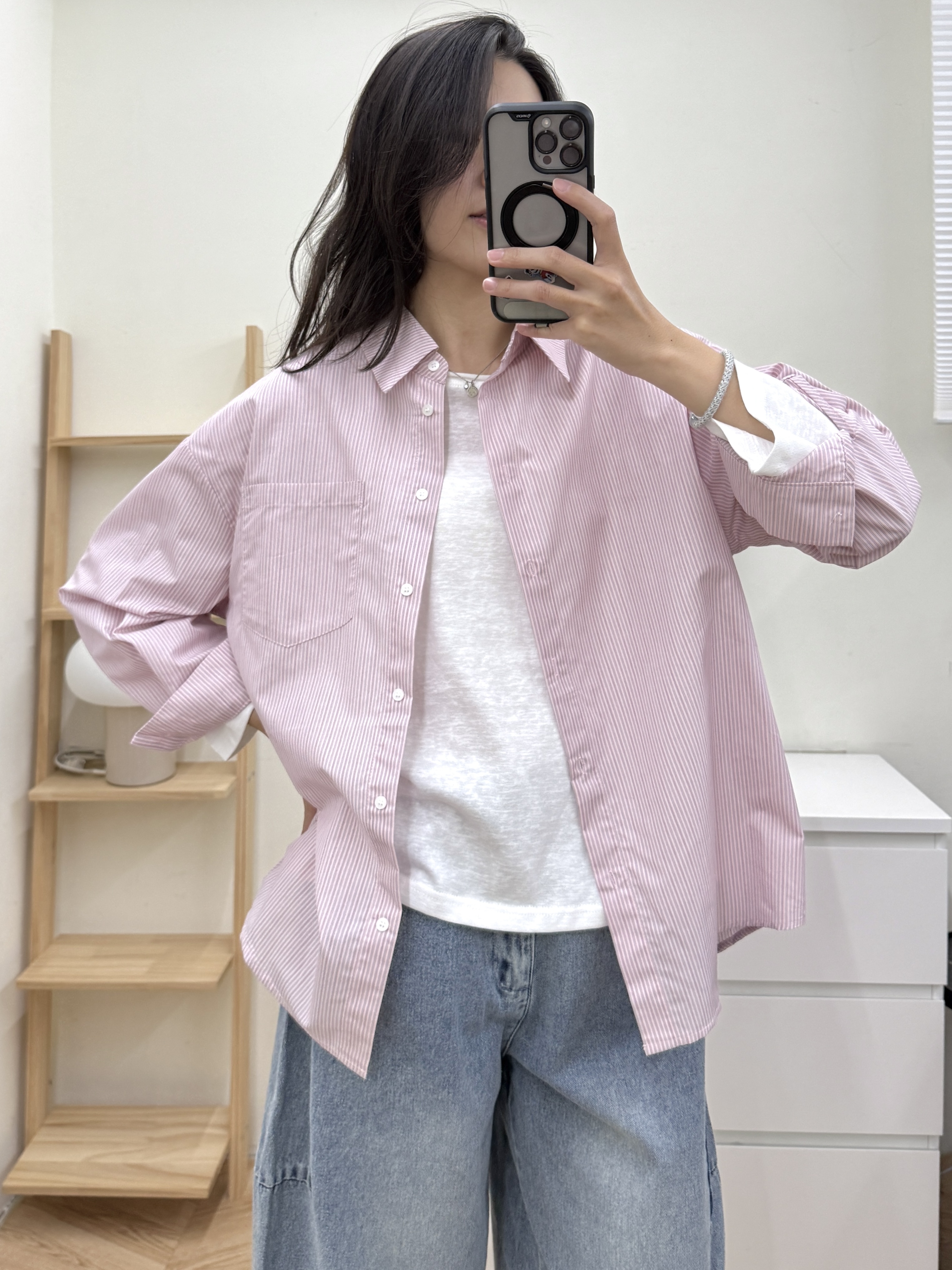 細條紋純棉襯衫*2色